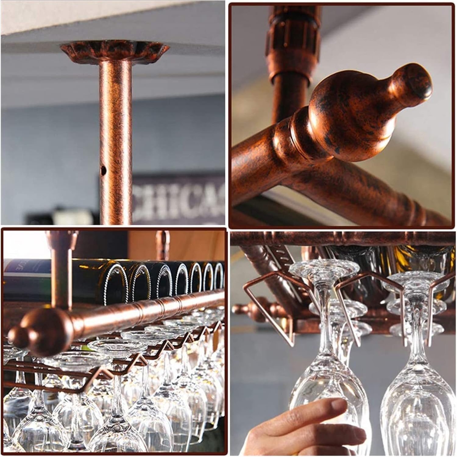 ALDEPO Wall-Mounted Wine Rack Floating Shelf
