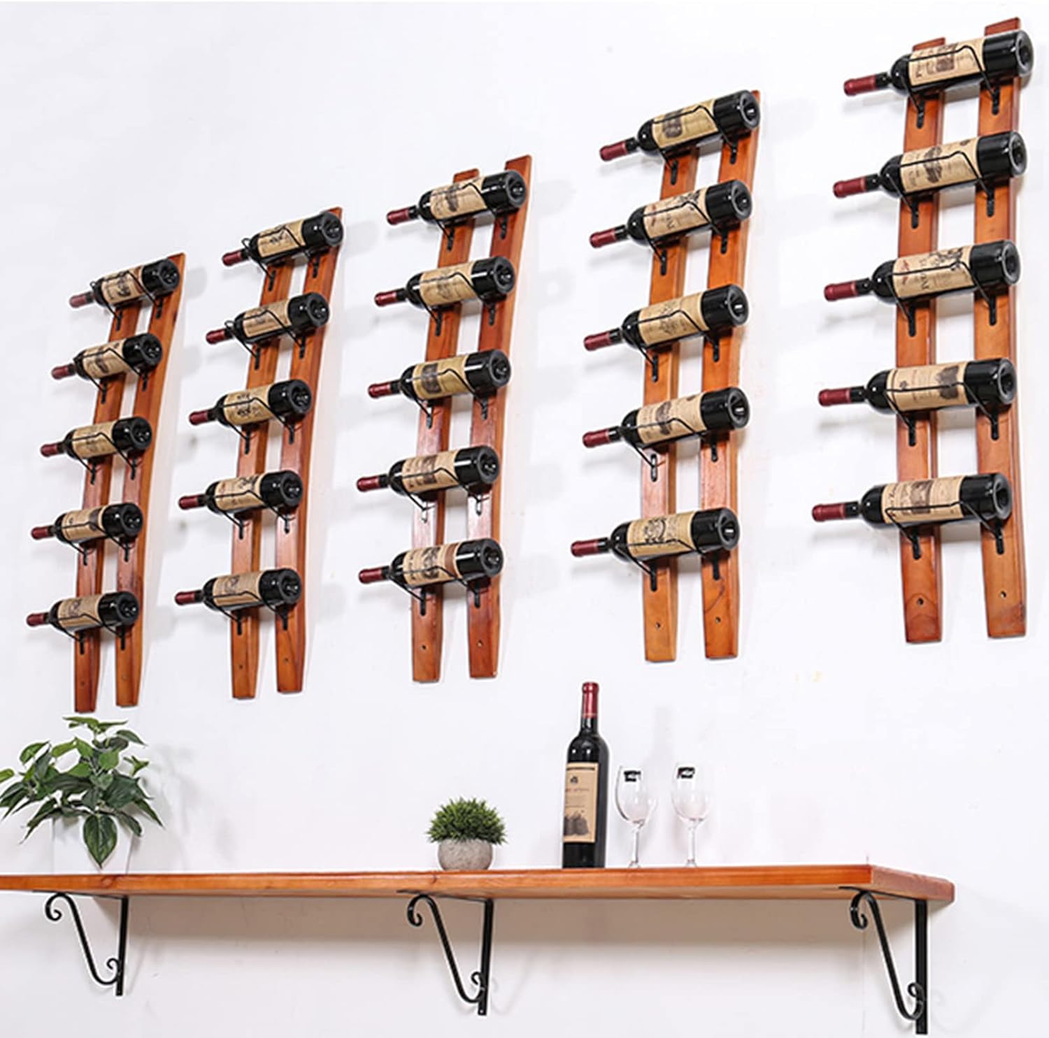 KOHARA 5 Bottles Wall Mounted Wine Rack
