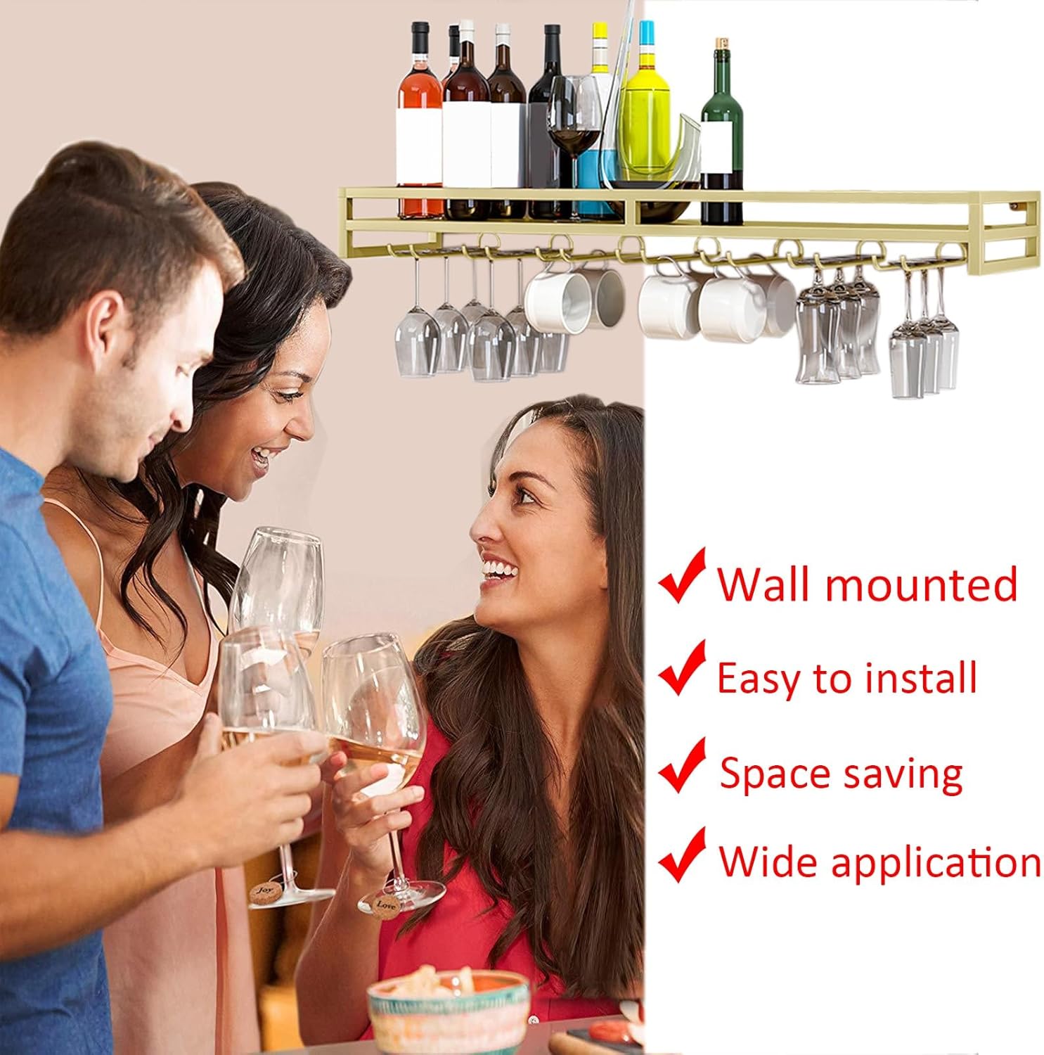 LIGUOYI Wall-Mounted Wine Glass Rack