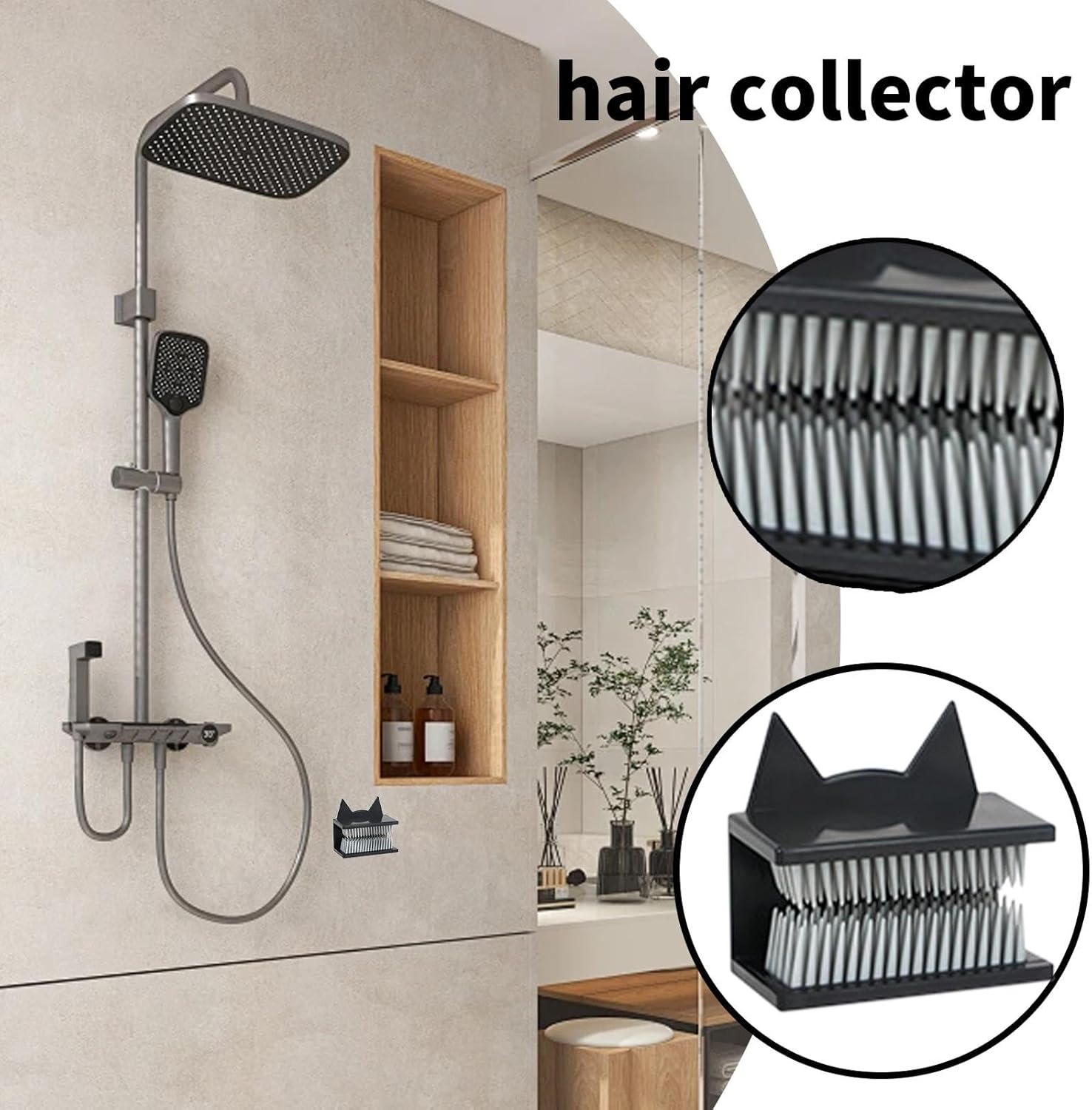 Shower Hair Catcher Wall - Reusable Drain Protector