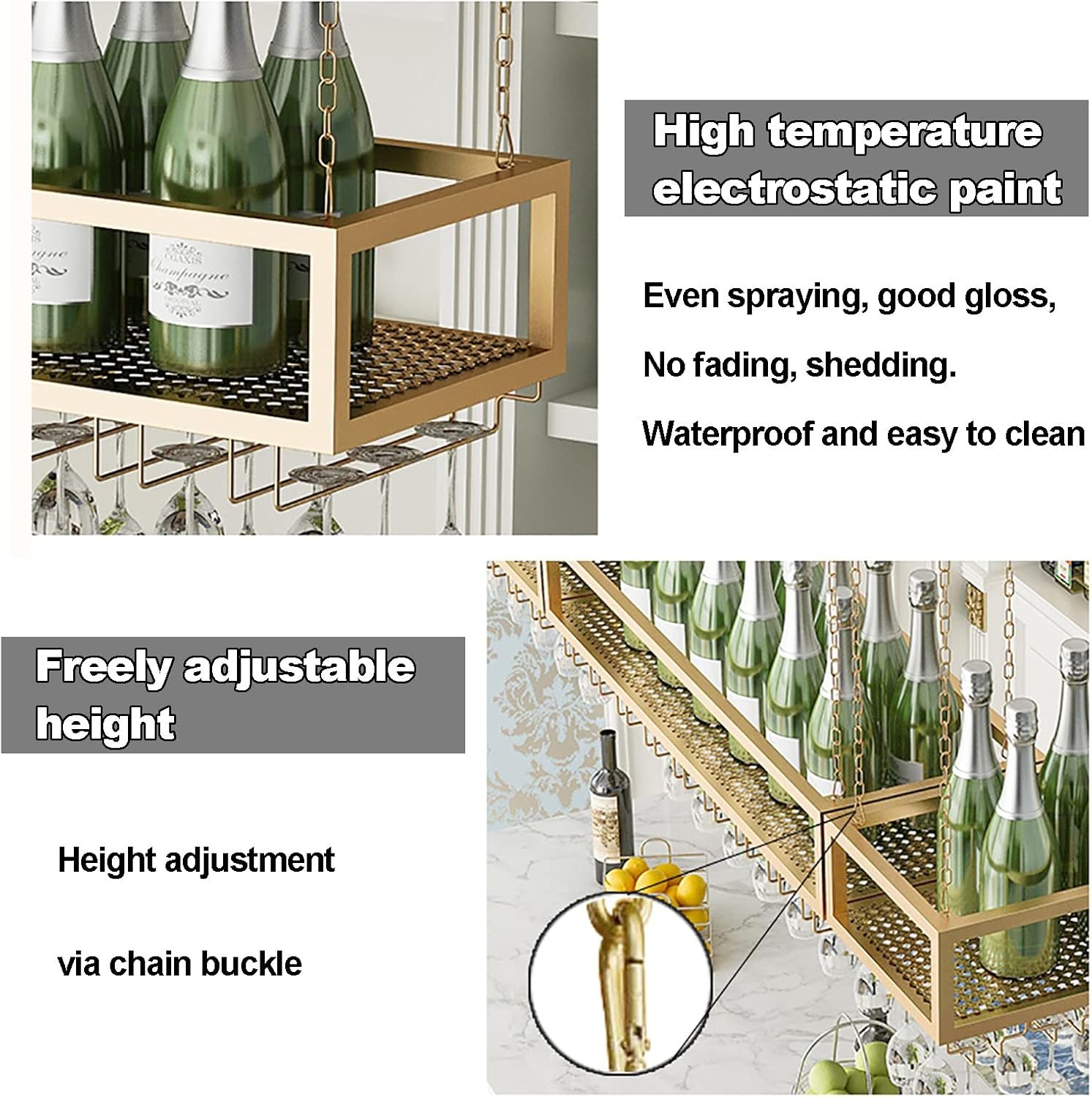Wall-Mounted Wine Rack for Cabinet Ceiling Storage