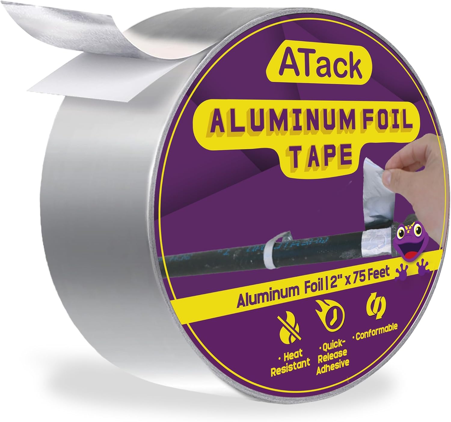 ATack 2x75 Aluminum Foil Duct Tape - High Temp Heavy Duty