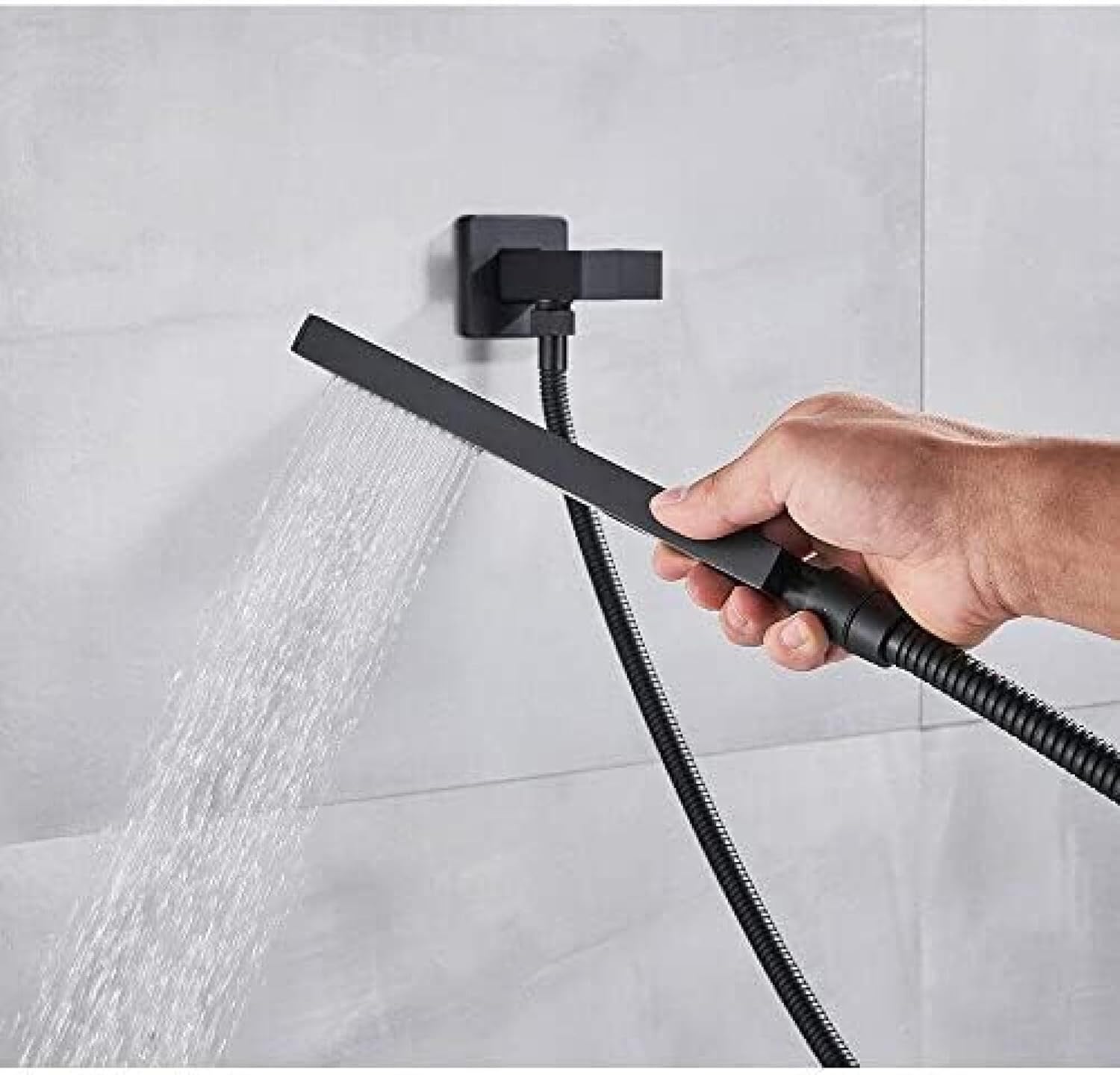 Thermostatic Shower Faucet System with LED Rainfall and Handheld Massage