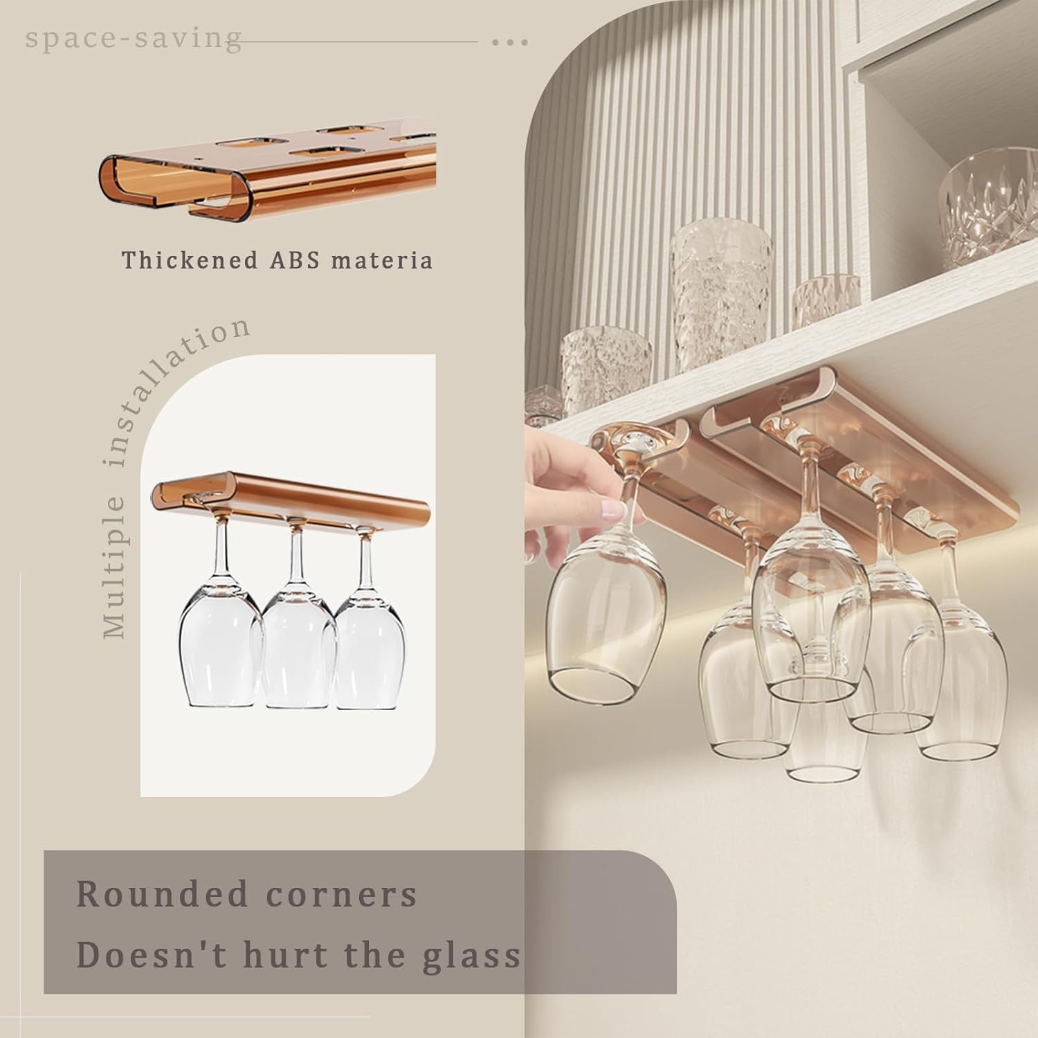 2Pack Wine Glass Rack for Kitchen and Bar