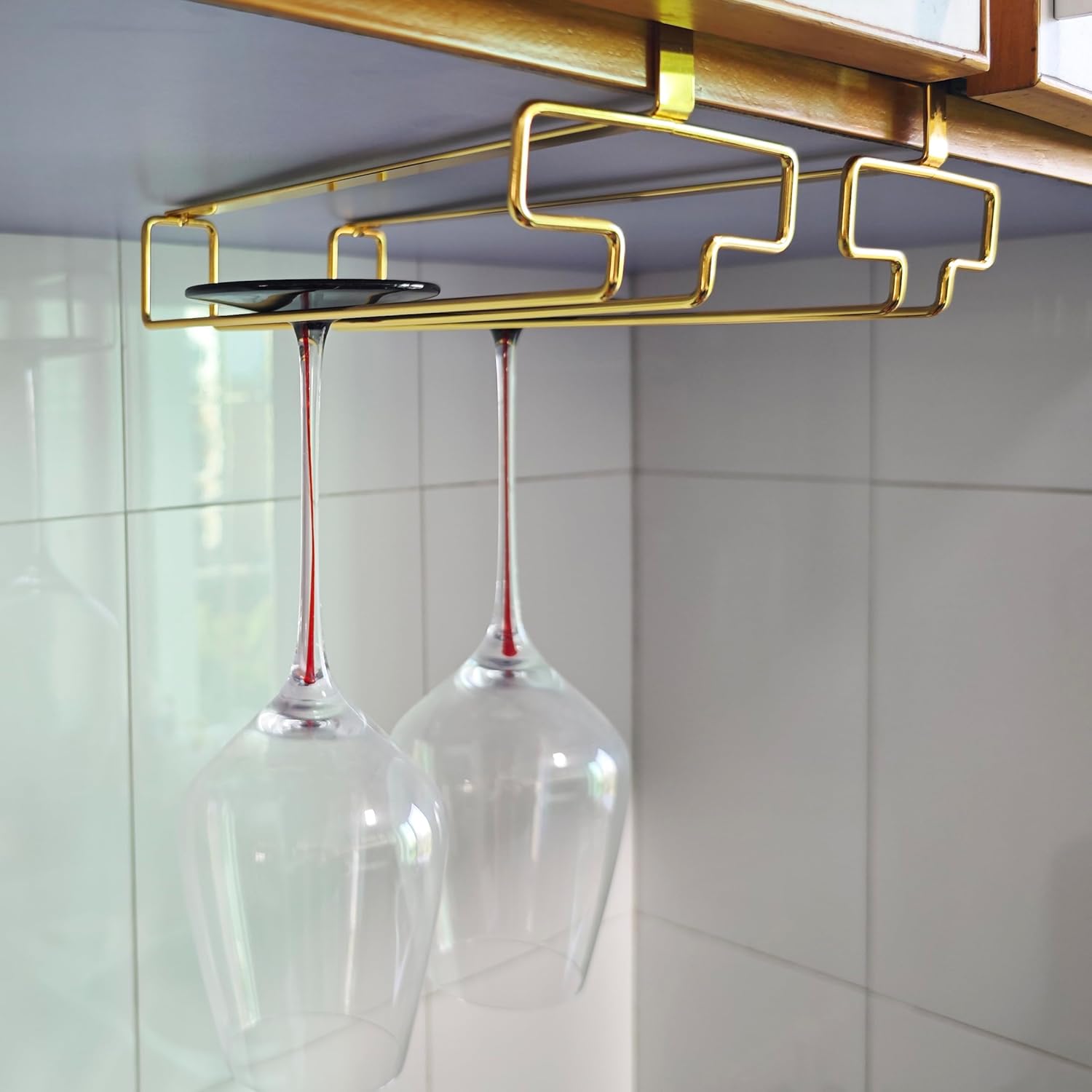 2Pcs Wine Glass Hanger - Quick-Install No-Drill Stemware Organizer
