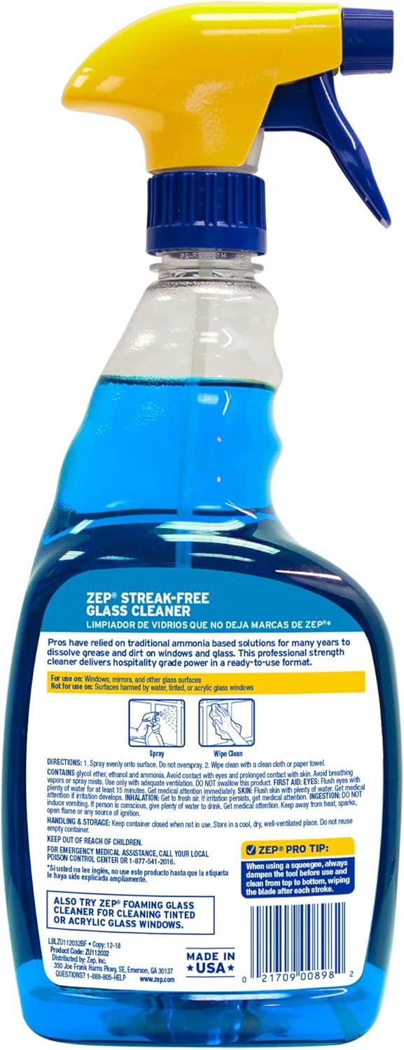 Zep Streak-Free Glass Cleaner - 32 Oz Case of 12