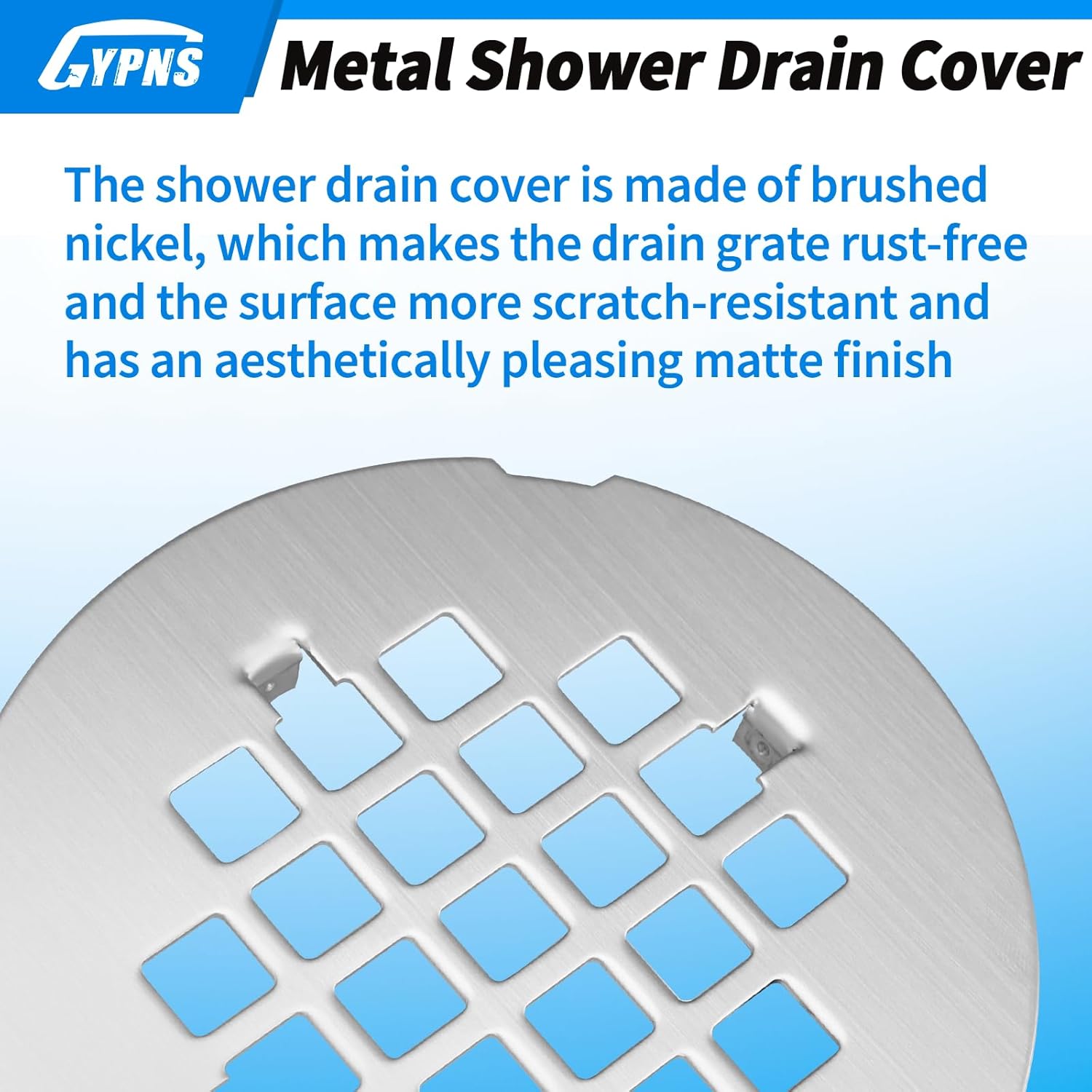 GYPNS Chrome Shower Drain Cover 4-14 Inch Round 2 Pack