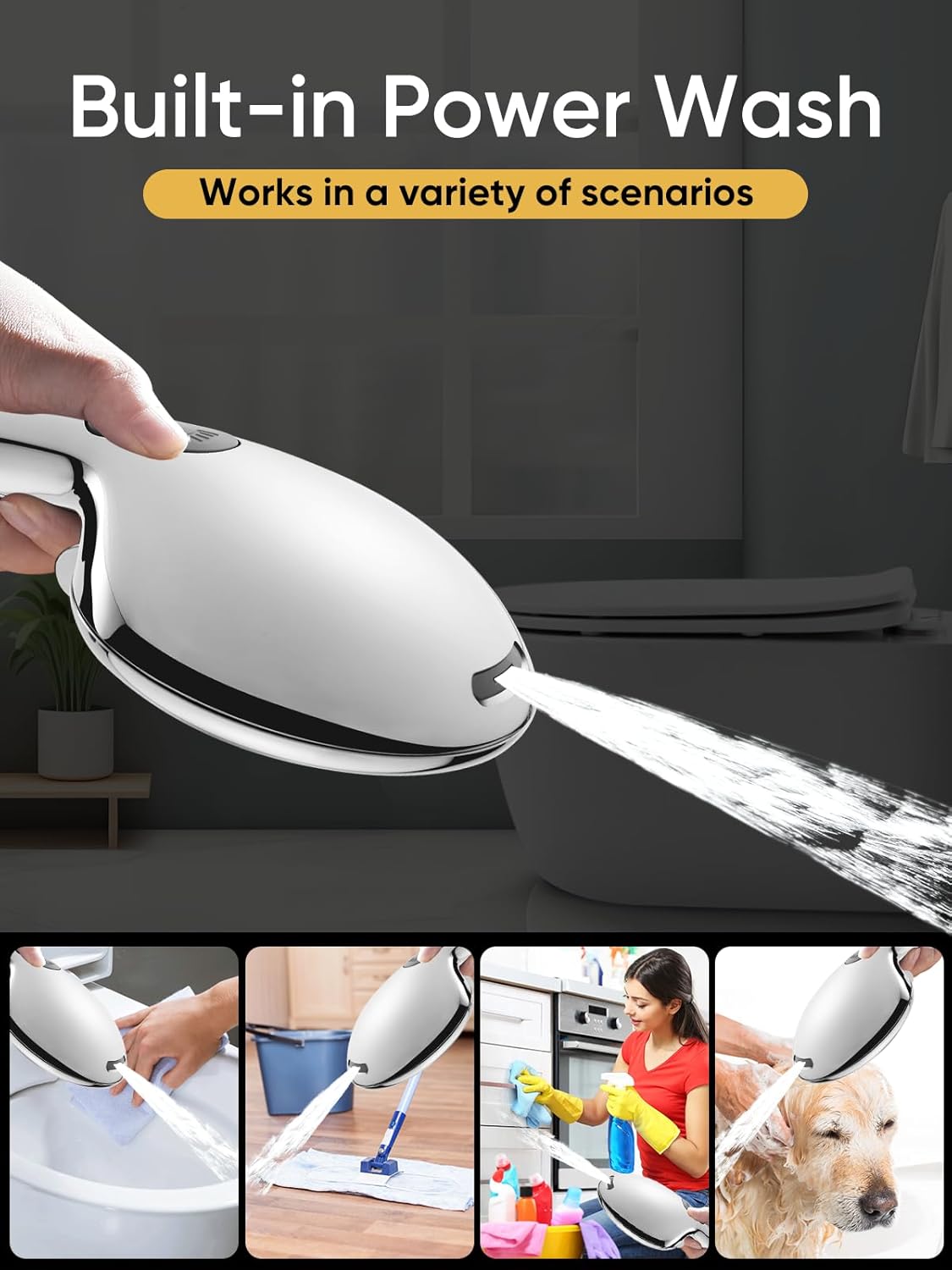 Cobbe 9 Function Handheld Shower Head with Power Wash