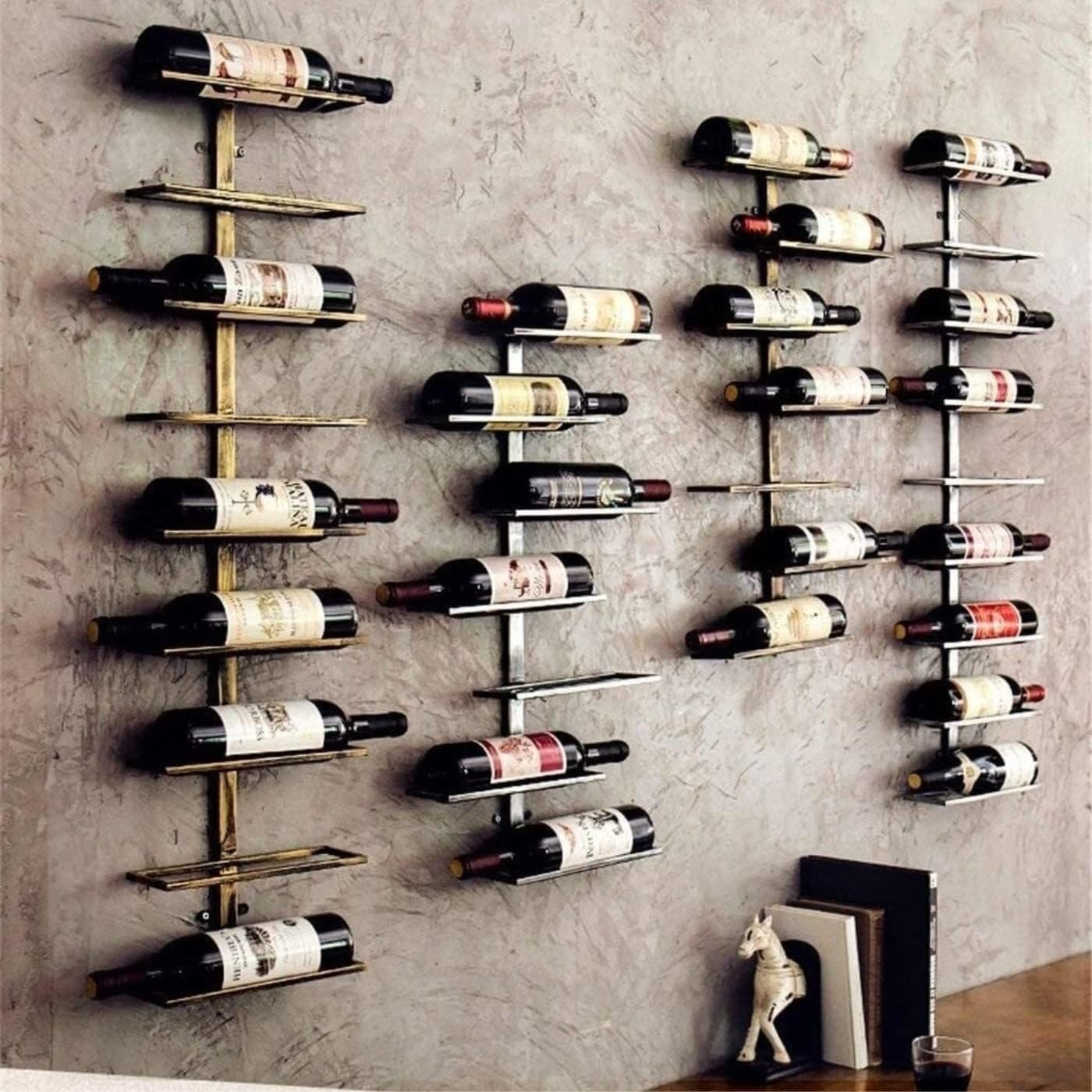 BIOMICE Industrial Wrought Iron Wine Rack for Home Storage