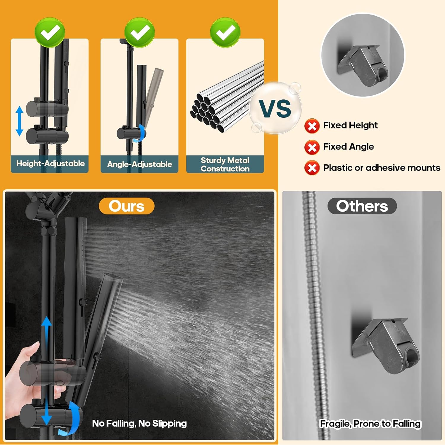 Hombeter 10 Inch Handheld Rain Shower Combo Matte Black