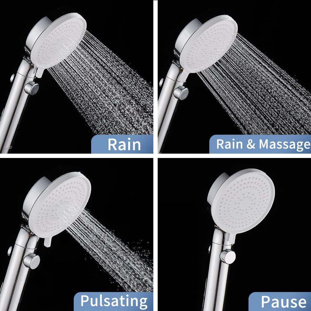 DOILIESE Handheld Shower Head with 3 Modes High Pressure Chrome Finish 60in Hose