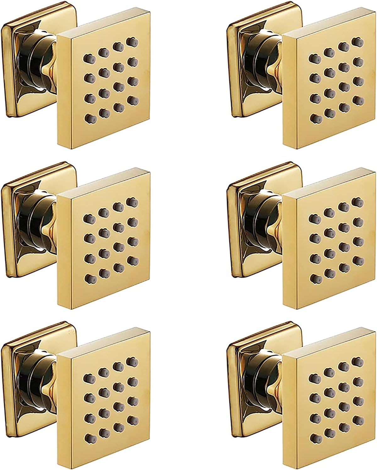 Gold Shower Faucet Set with 6 Massage Jets
