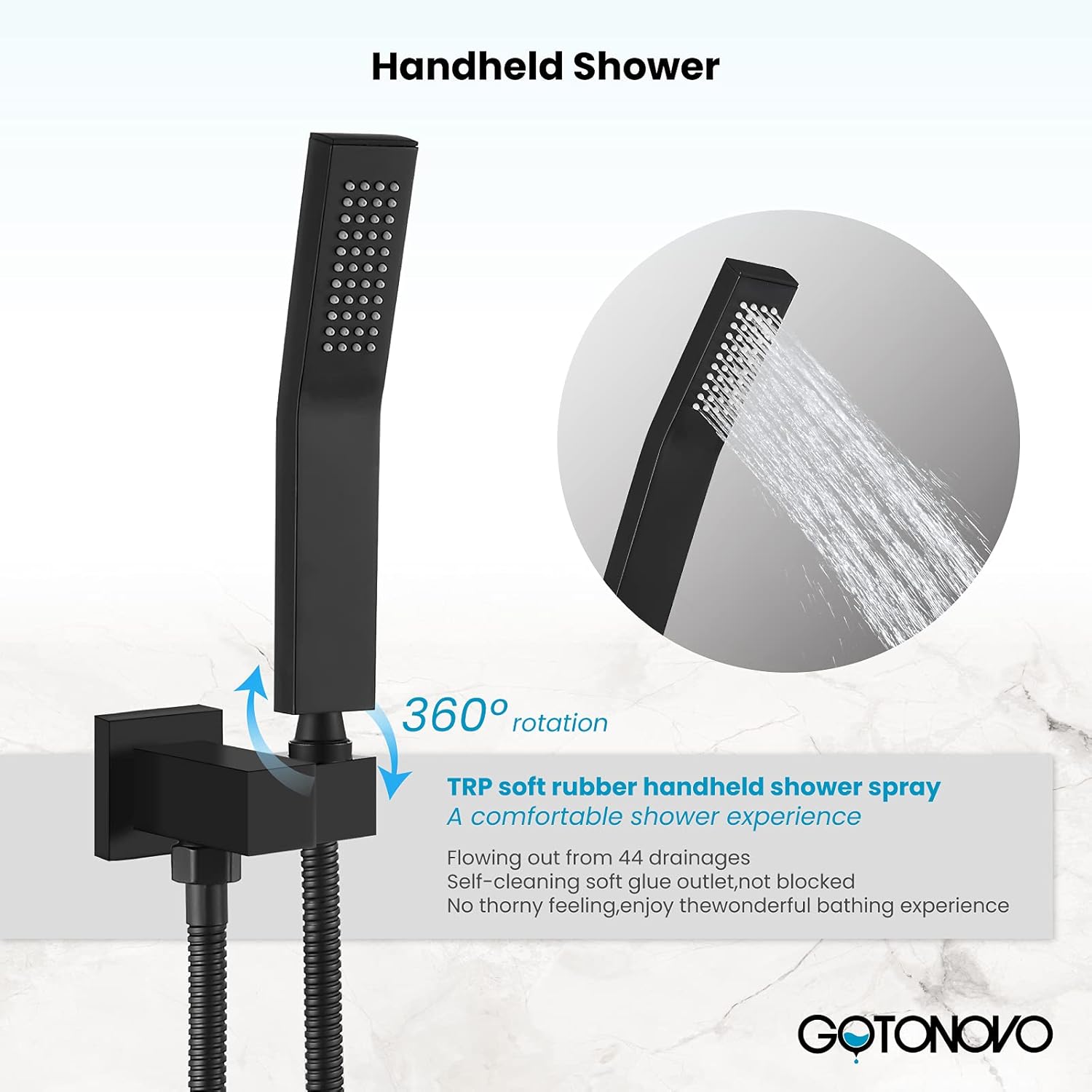 gotonovo 10 Inch Rain Shower Head System with Handheld Sprayer and Tub Spout