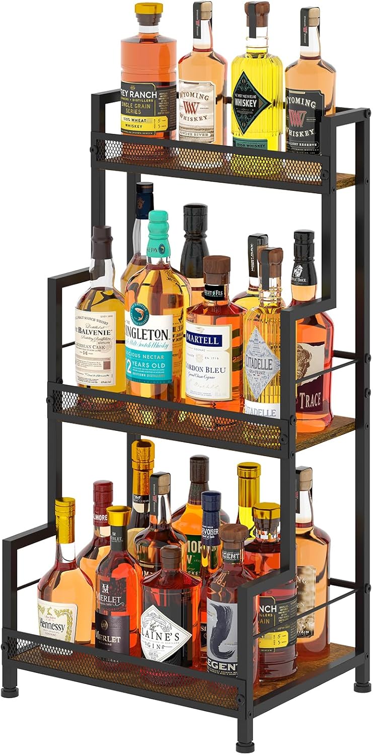 Bliesosfud Upgraded 3 Tier Liquor Stand for Home Bar