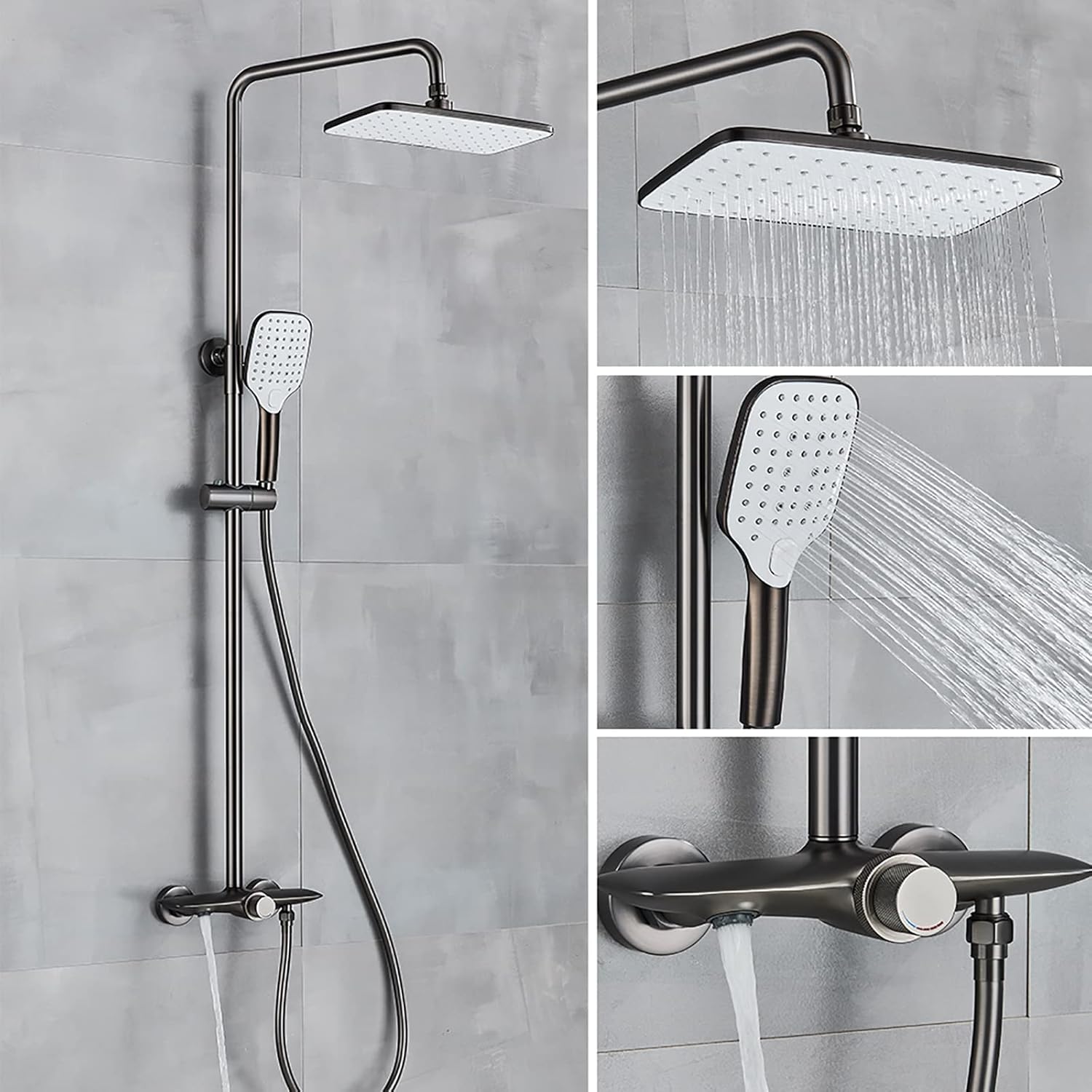 Rain Shower Head and Handheld Combo Set with 3 Modes