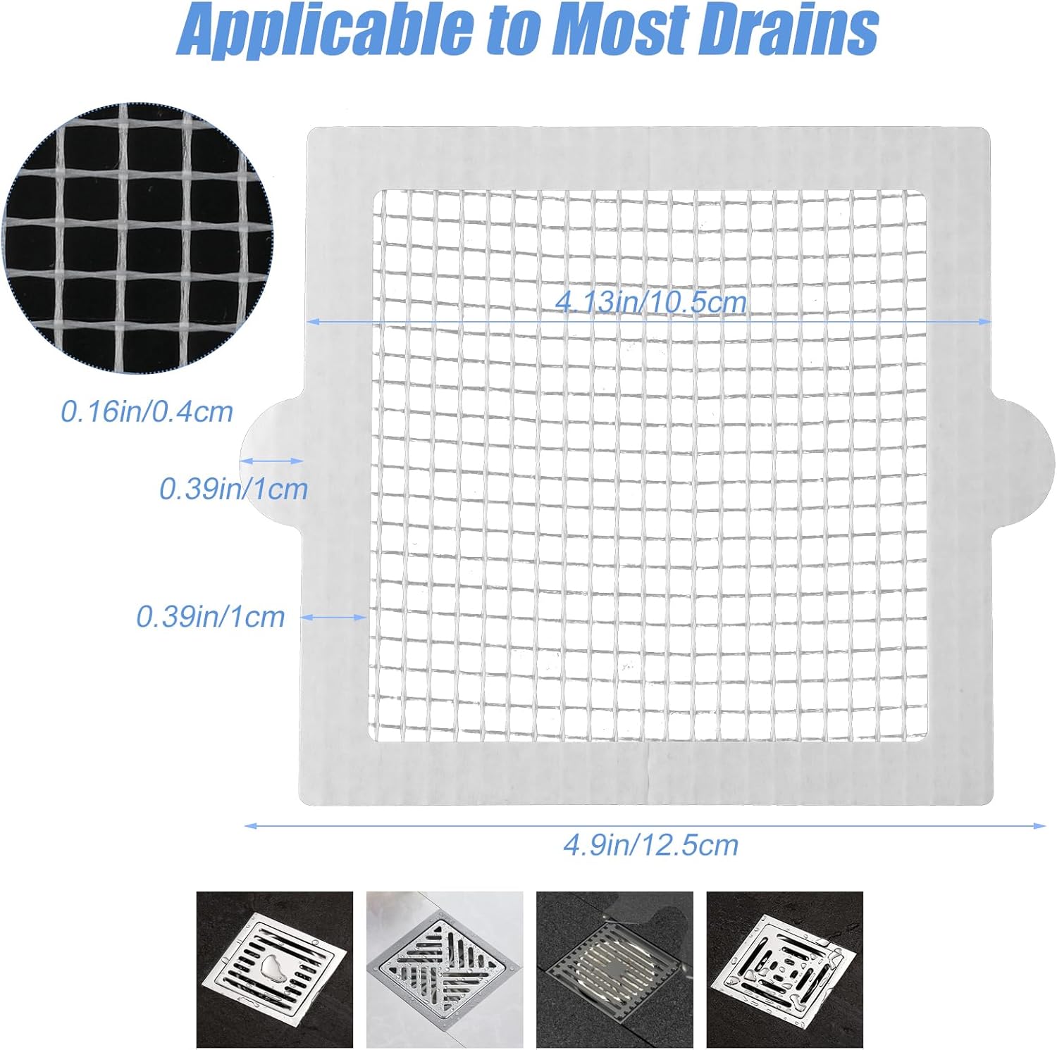 BOXOB 30pcs Square Drain Hair Catchers 1