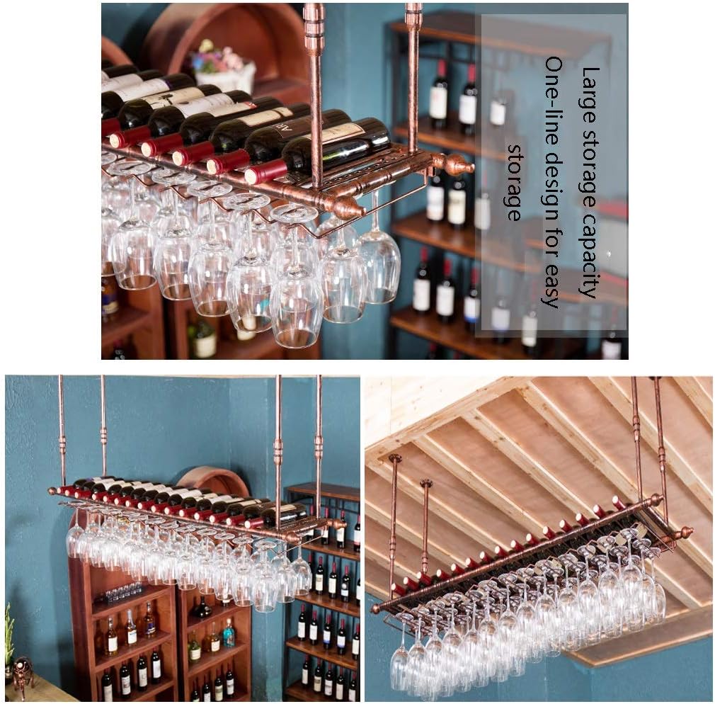 ZJDYDY Hanging Wine Rack - Black 120x30cm