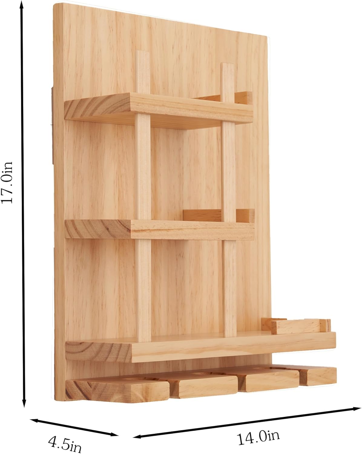 Modern Wall-Mounted Wine Rack with 3 Glass Holders