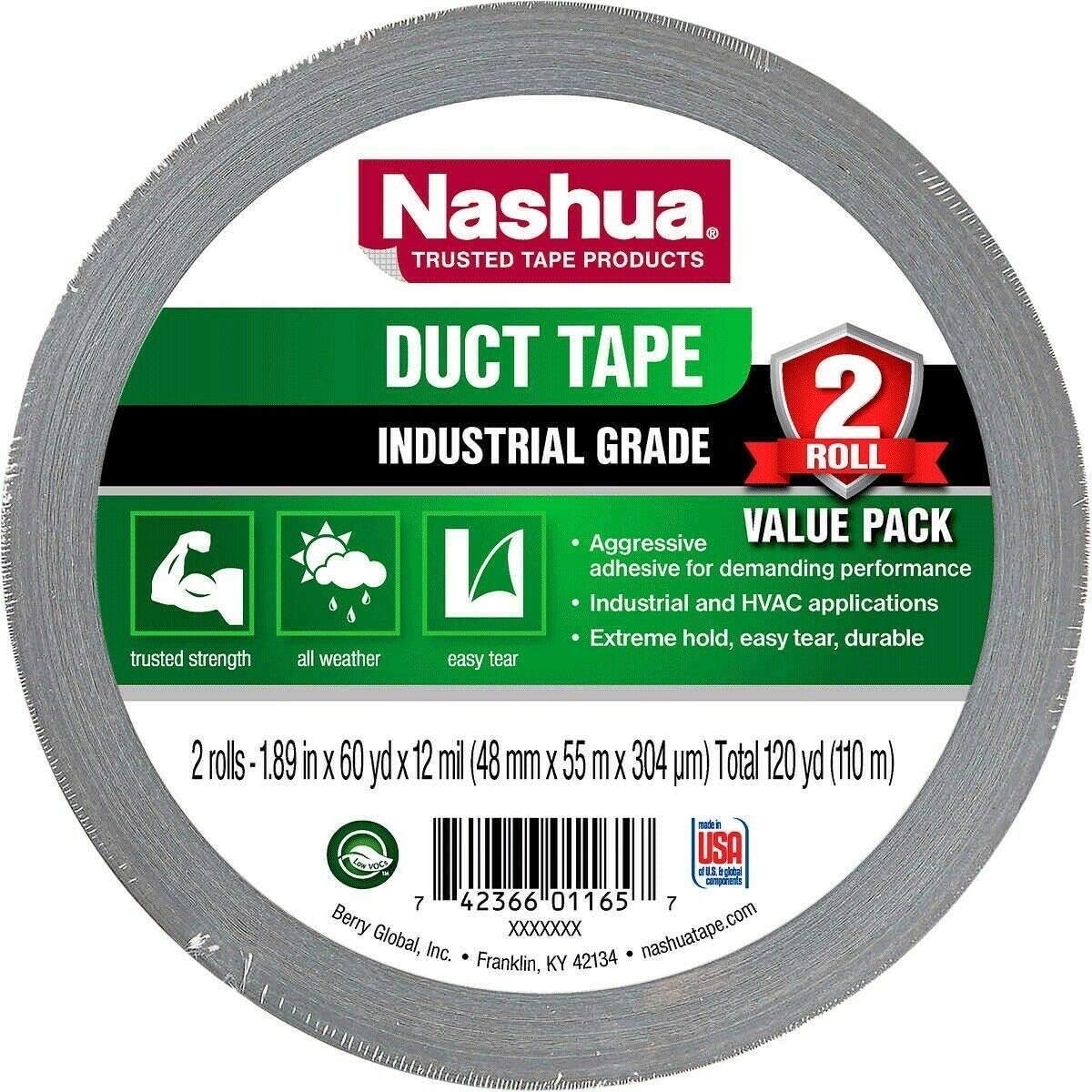 Nashua Duct Tape 12 Mil Thick 2 In x 60 Yd 2 Pack