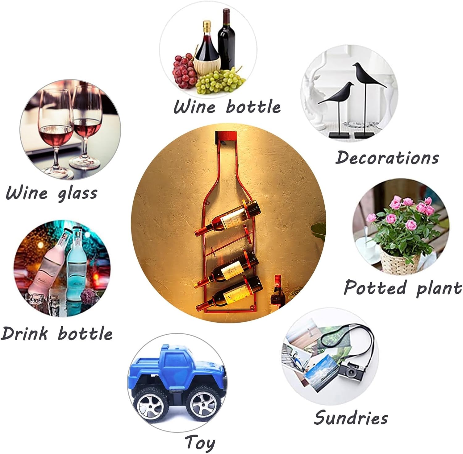 MeyeLo Wall-Mounted Gold Wine Rack