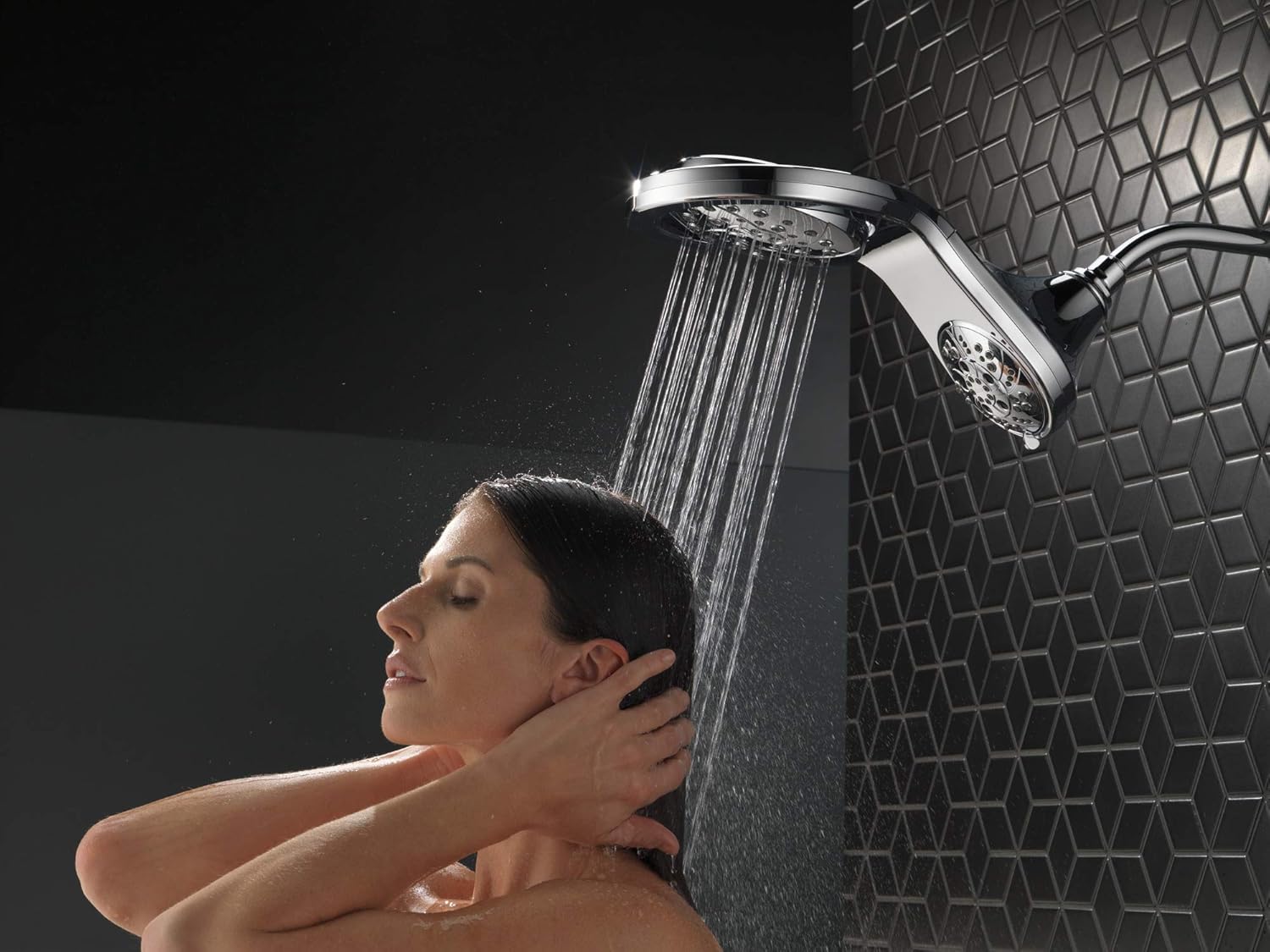 Delta HydroRain 5-Setting Shower Head with Rain Can Matte Black