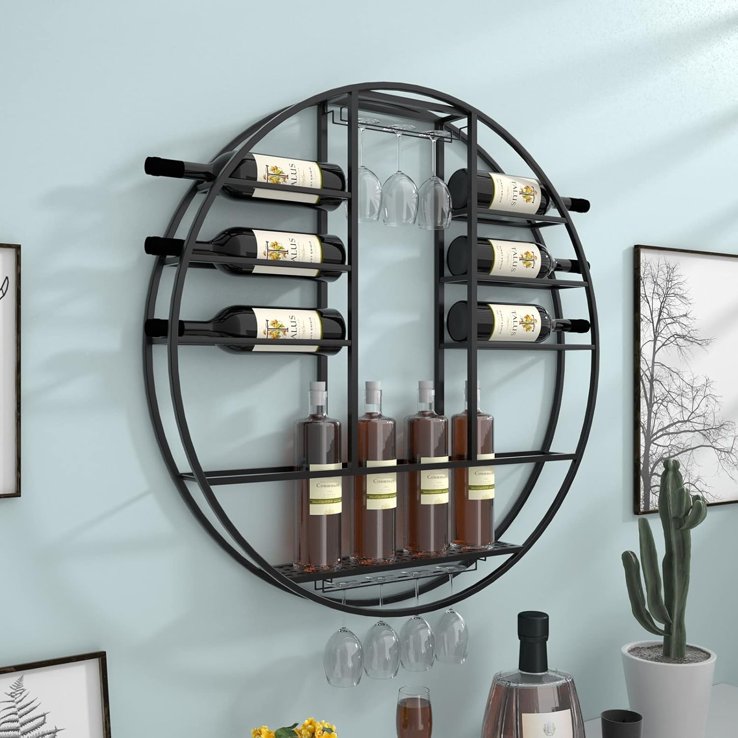 ZJDYDY Wall-Mounted Wine Rack Black 80x11x80cm
