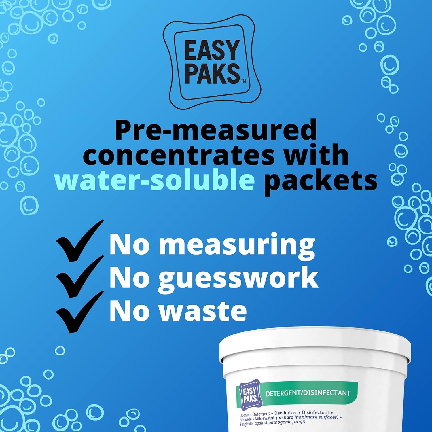 Diversey 5412135 Easy Paks Detergent Disinfectant 90-Paks per Tub Pack of 2