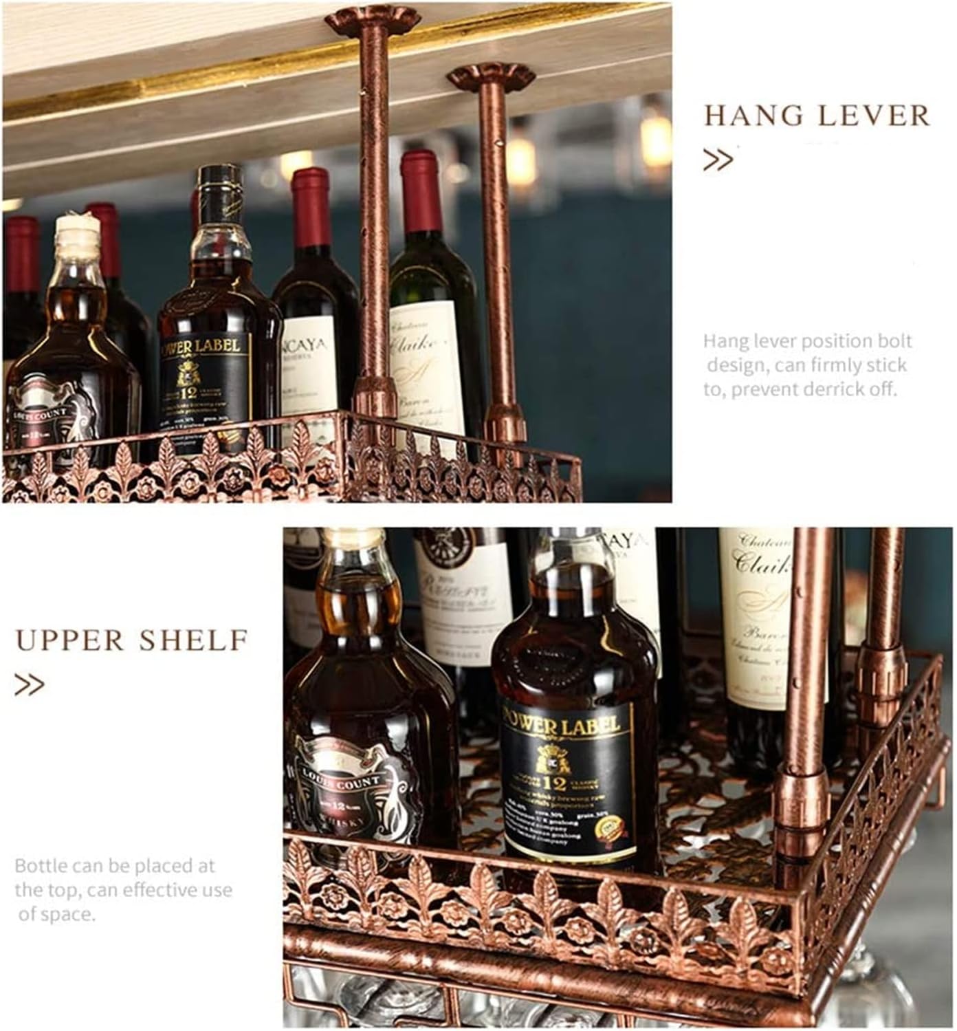 ALDEPO Wall-Mounted Wine Rack with Adjustable Height