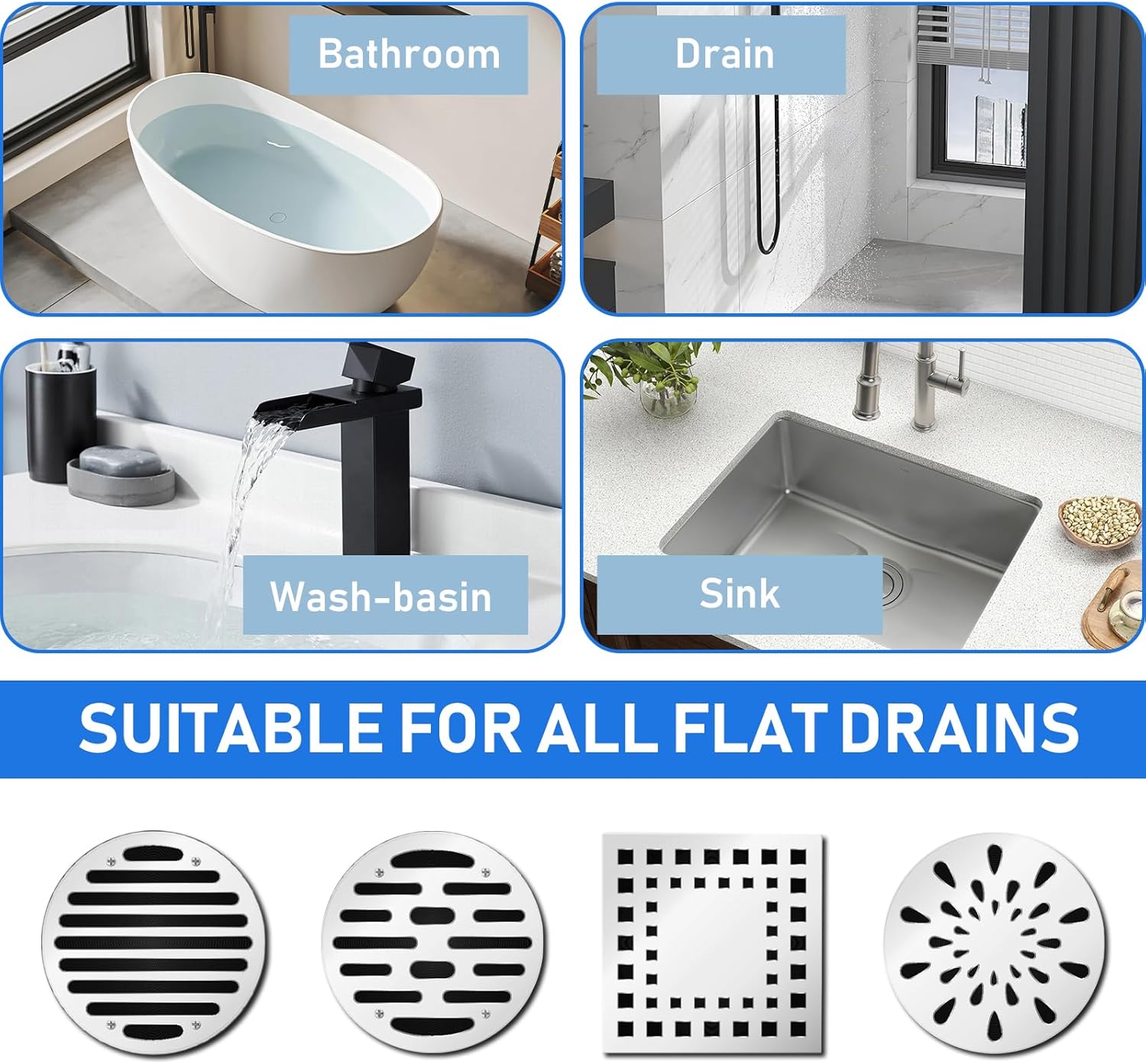 20 Pack Disposable Drain Hair Catcher Stickers