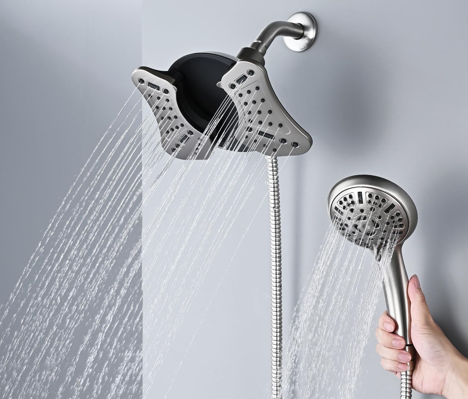 GRICH 25GPM Handheld Shower Head Combo with 9 Spray Modes