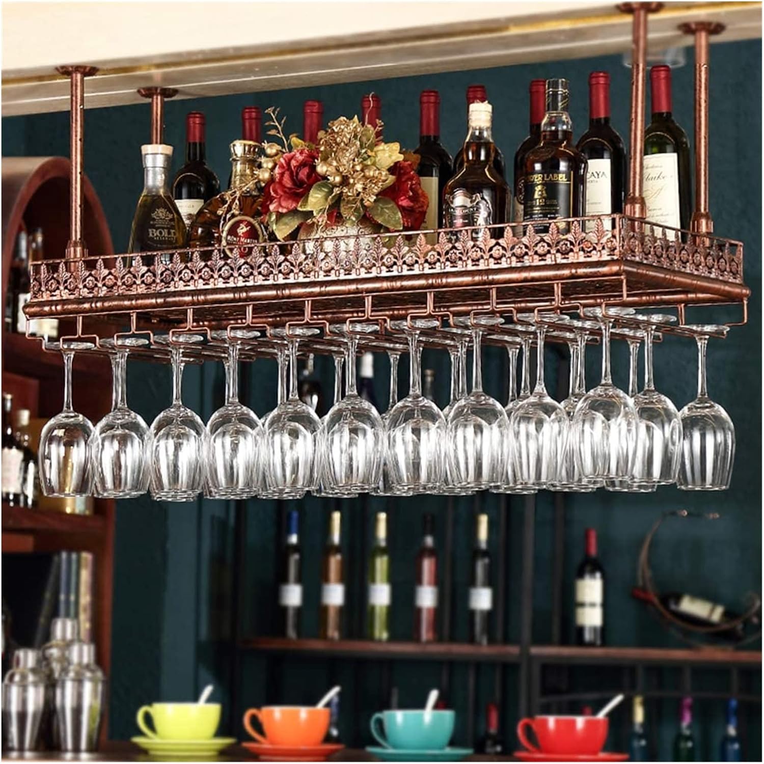 ALDEPO Wall-Mounted Wine Rack with Adjustable Height