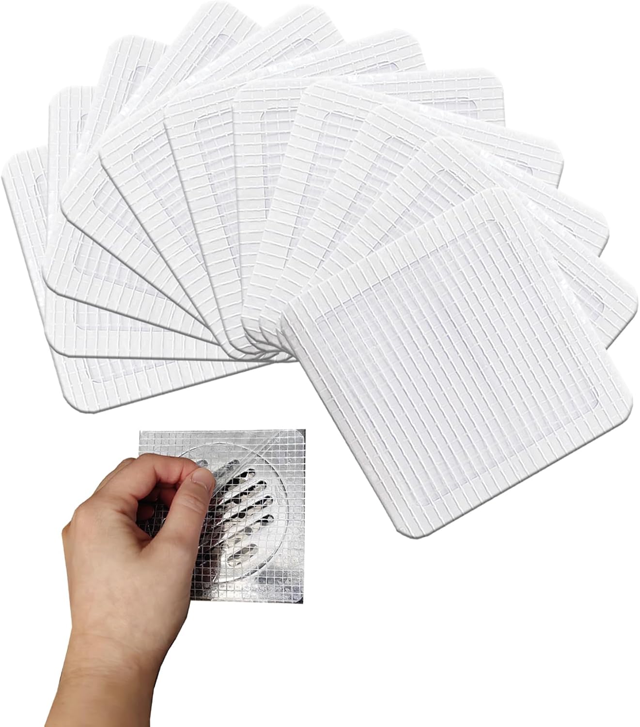 20 Pcs 4 Inch X 4 Inch Disposable Drain Hair Catcher Stickers