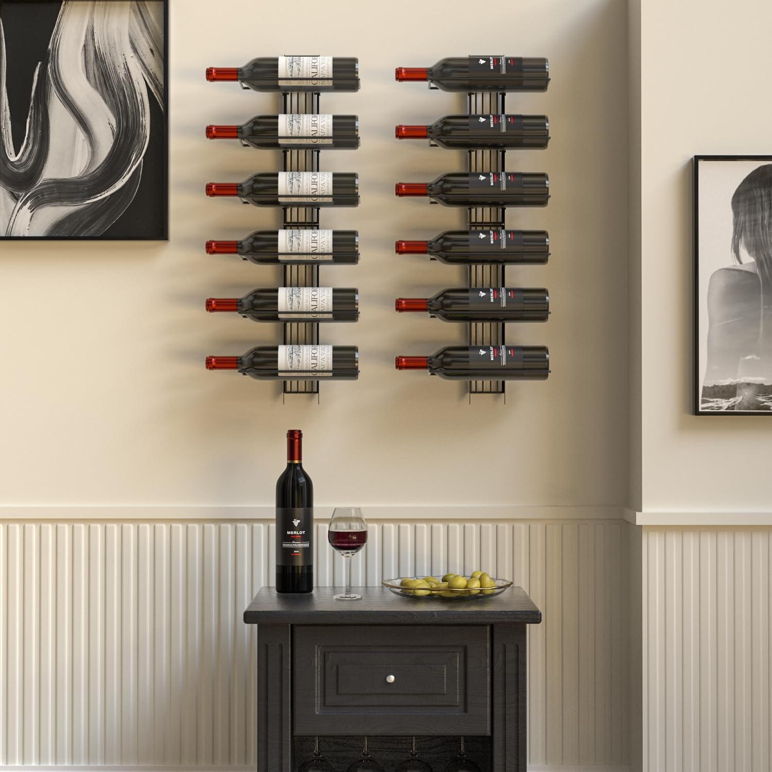 J JACKCUBE DESIGN Wall-Mounted Wine Rack for 12 Bottles 1