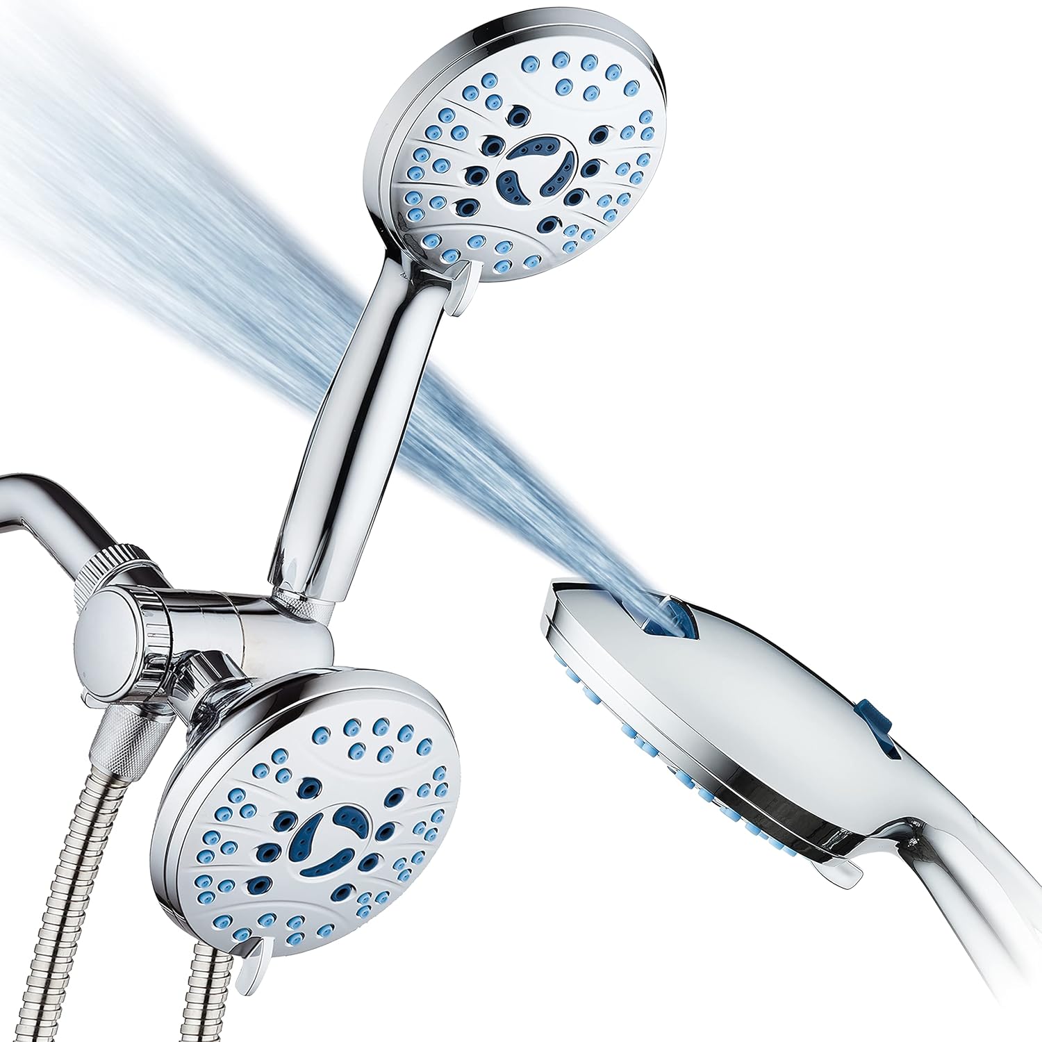 Hotel Spa AquaCare High Pressure 48-Setting Rain Handheld 3-Way Shower Combo