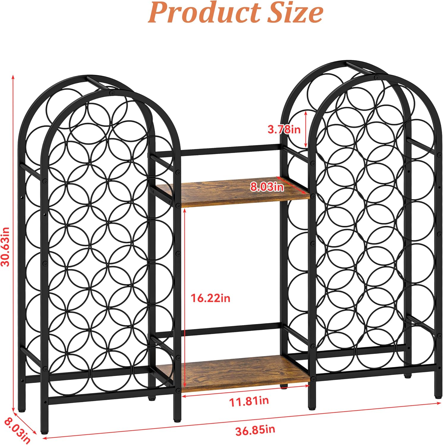 X-cosrack 40 Bottle Wine Rack with 2 Wooden Desks