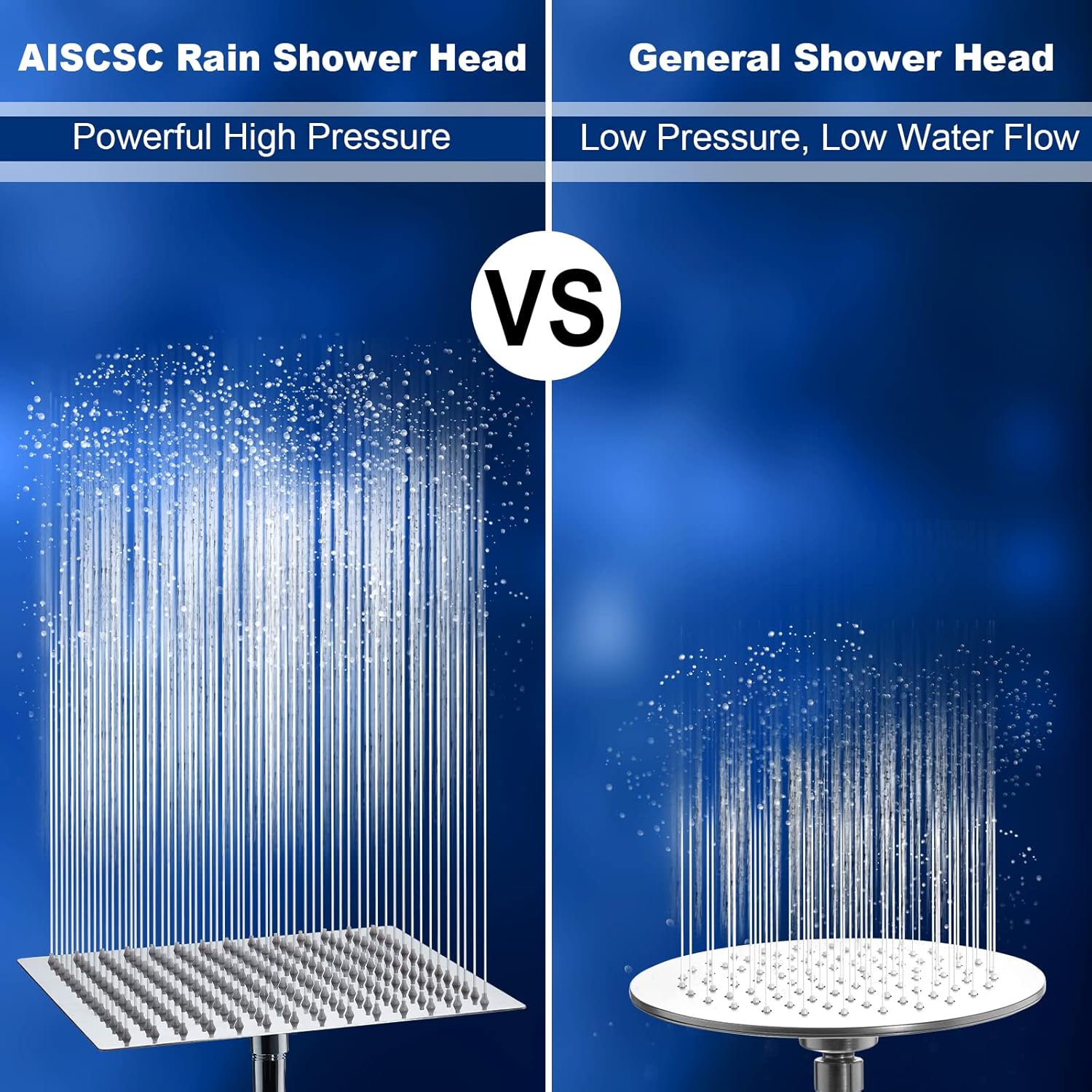 Aiscsc 10 Inch Rain Shower Head with 304 Stainless Steel