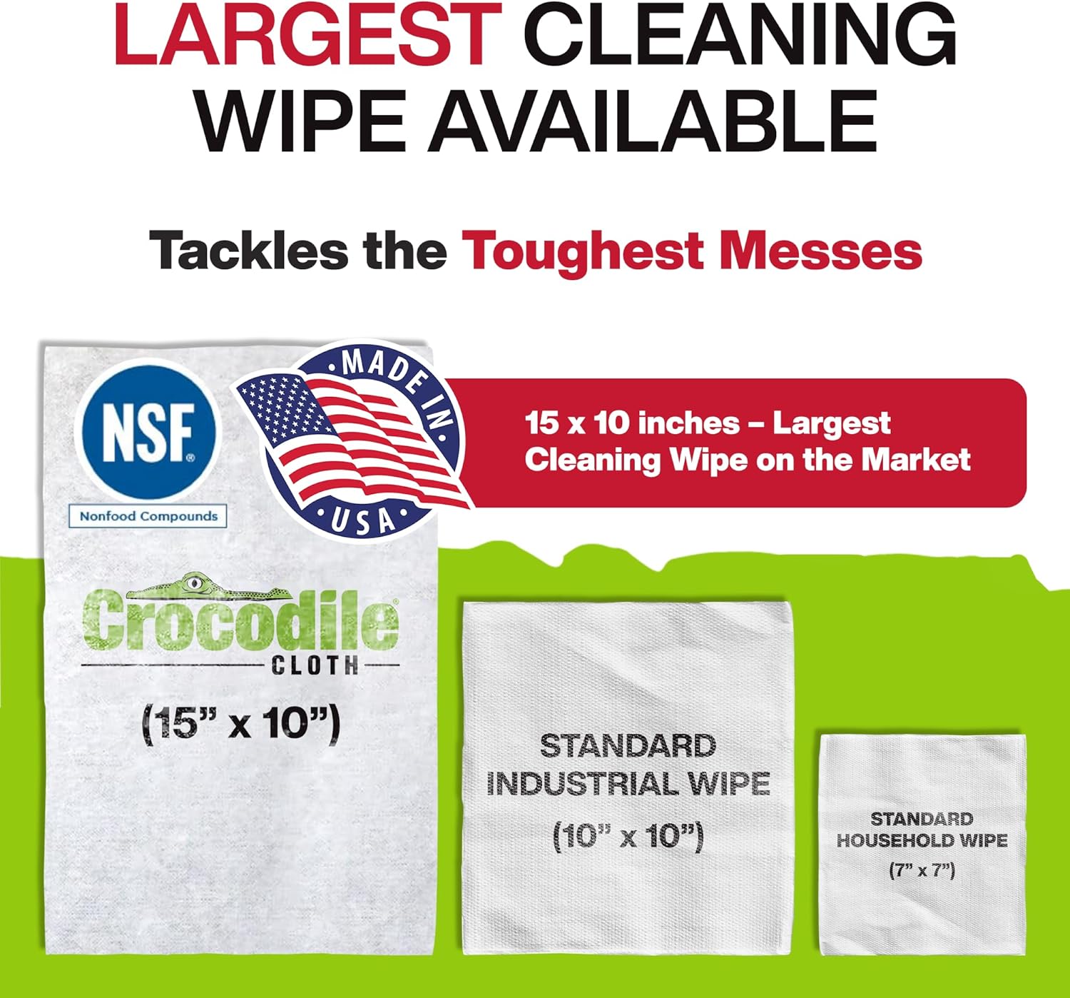 Crocodile Cloth PowerScrub - 80 Dual Surfaced Cloths 10in X 15in