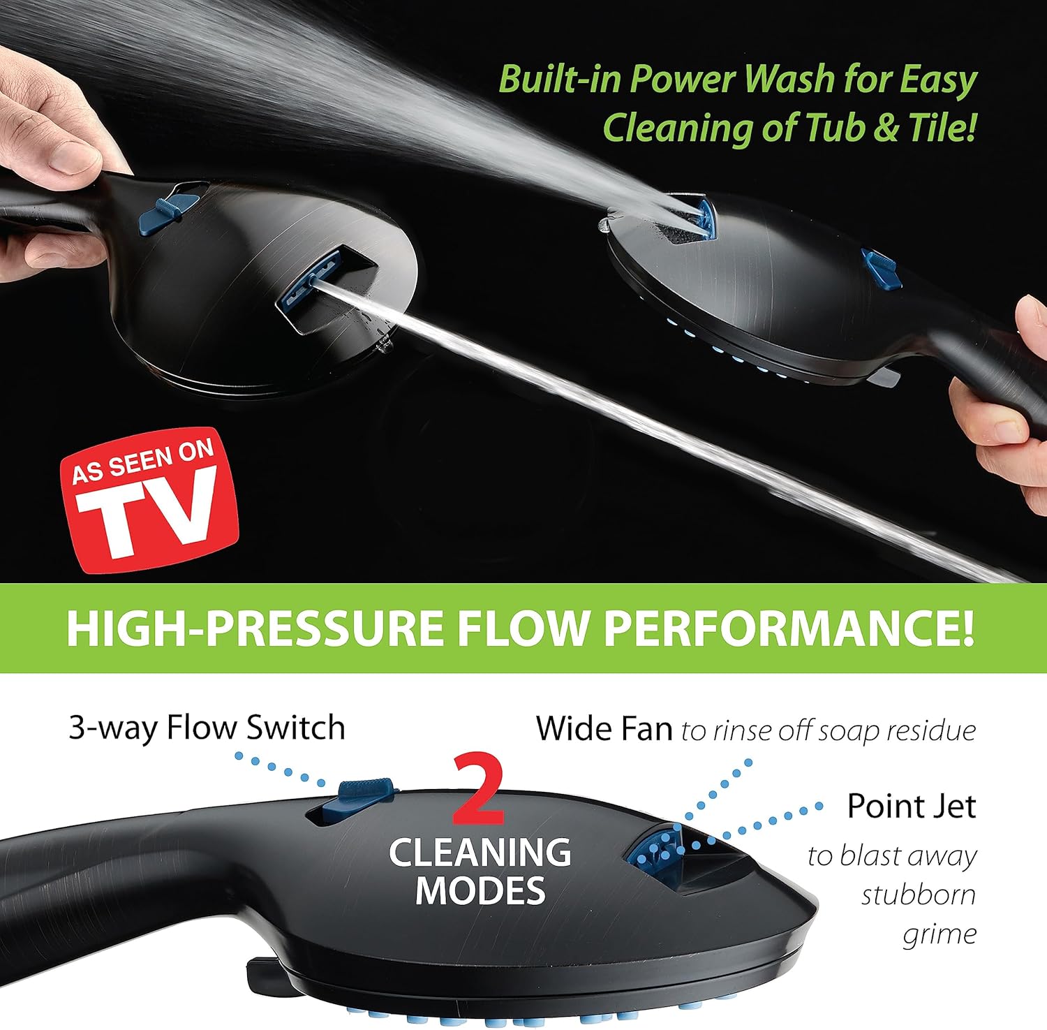 Hotel Spa High Pressure Handheld Shower Head with 50 Modes and Adjustable Arm
