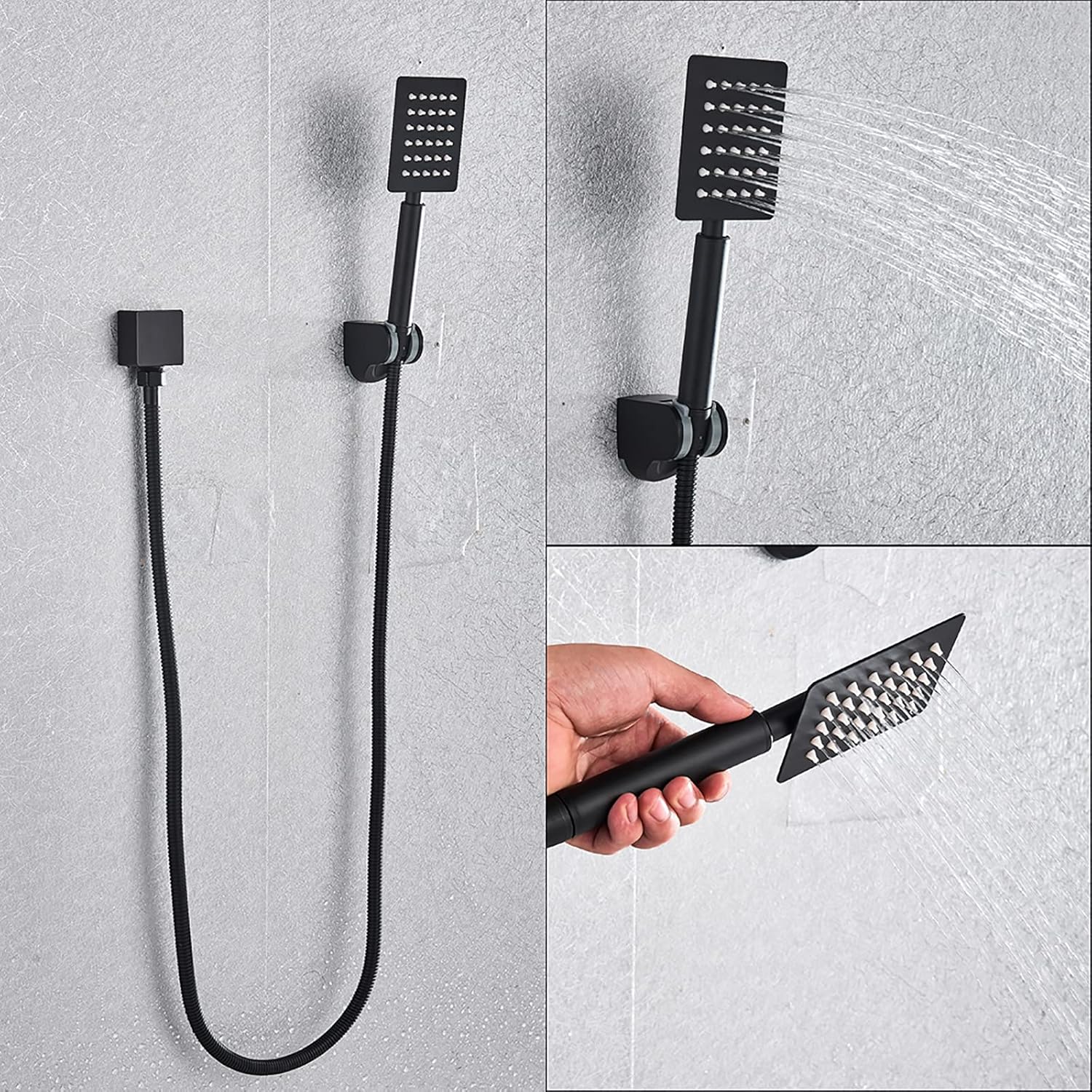 Rain Shower System with Digital Display Black Faucet Set