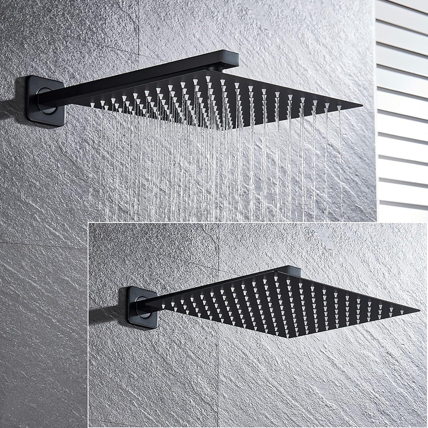 Rain Shower System with Digital Display Black Faucet Set