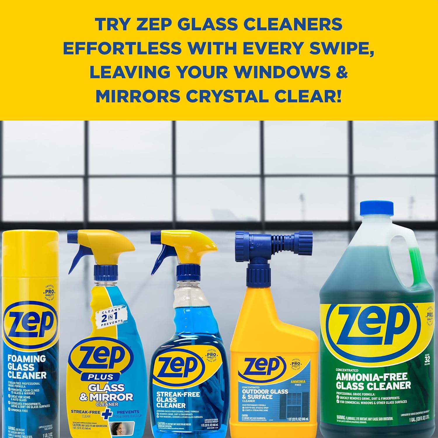 Zep Streak-Free Glass Cleaner - 32 Oz Case of 12