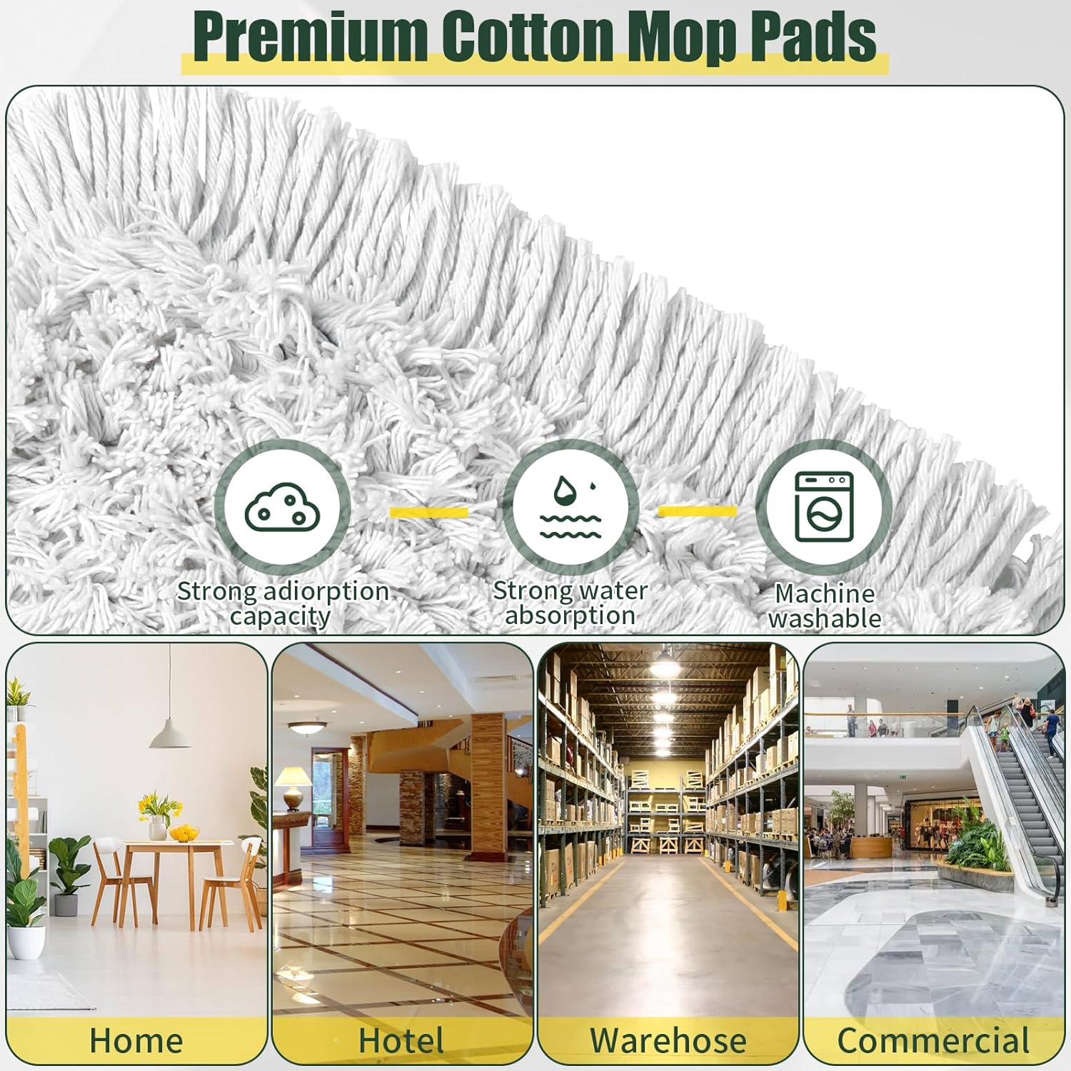 BUVE 36 Inch Commercial Dust Mop with Replacement Pads