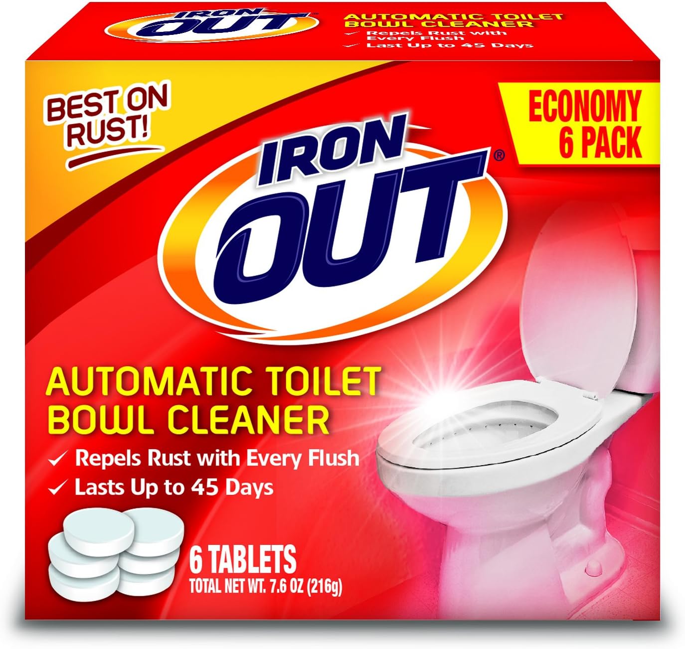 IRON OUT Automatic Toilet Bowl Cleaner 6 Tablets