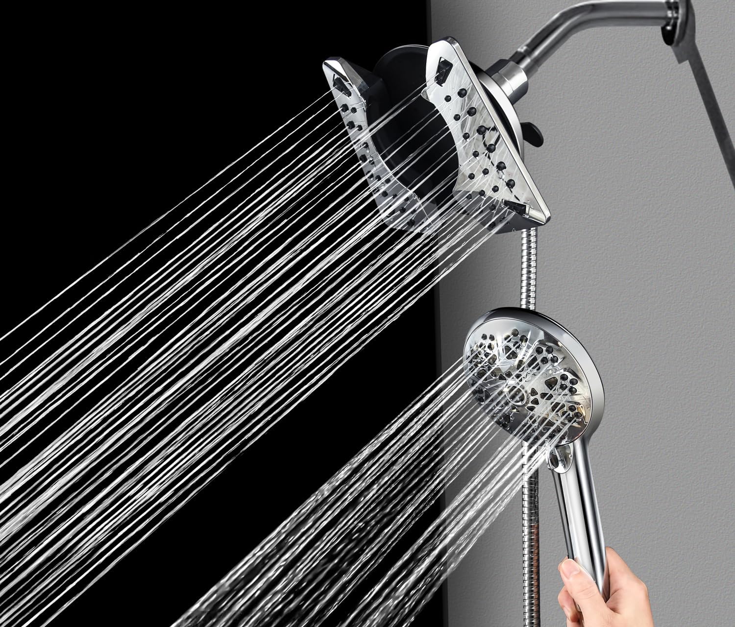 25 GPM Handheld Shower Head Combo with 10 Spray Settings