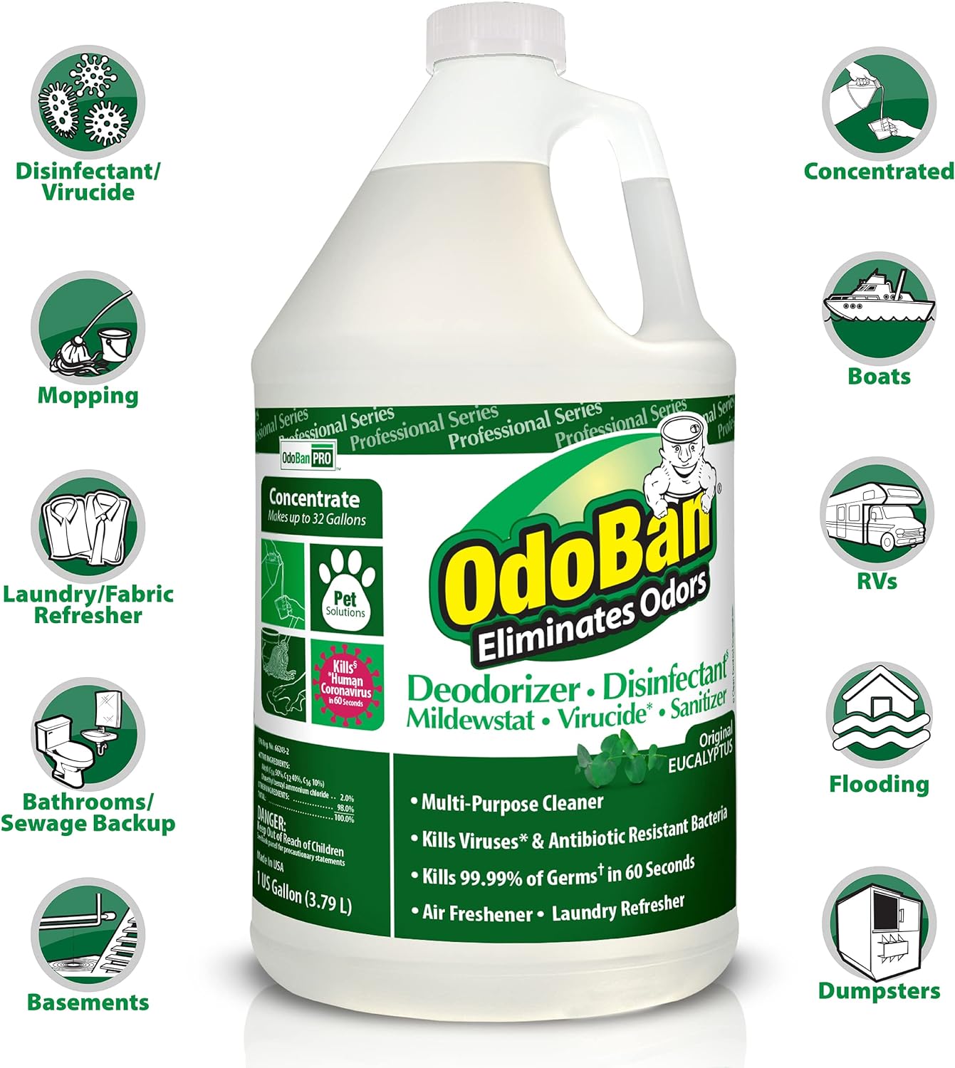 OdoBan Professional Disinfectant 2-Pack 1 Gallon