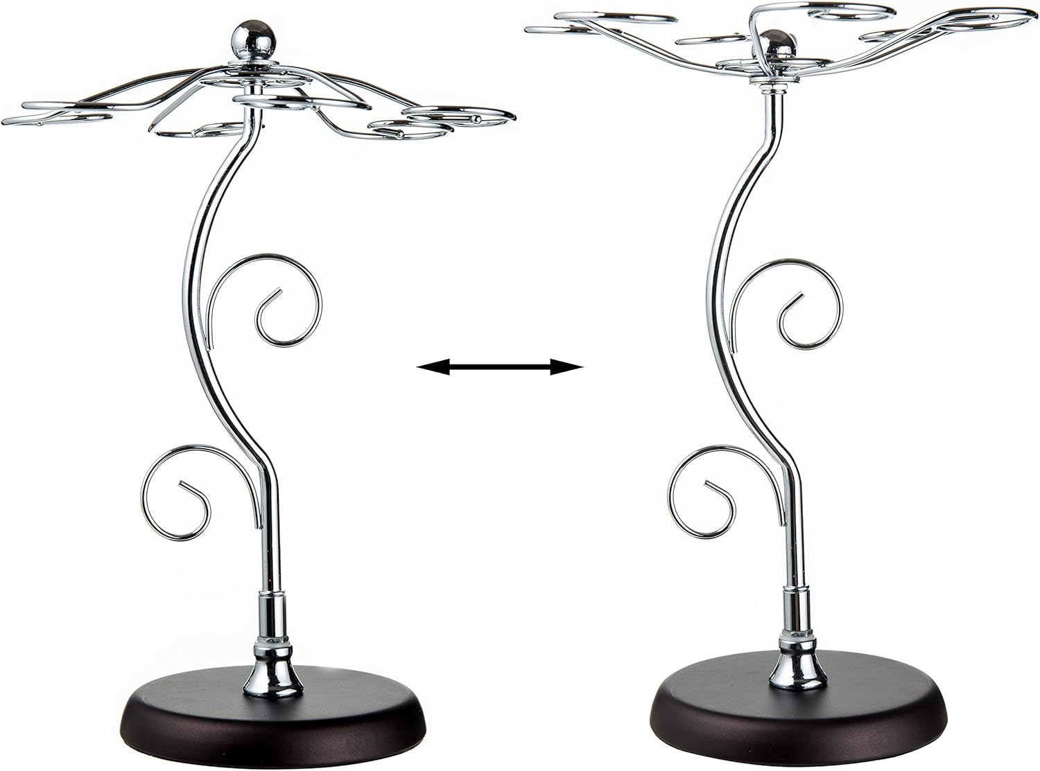 MyGift 6-Hook Wine Glass Holder with Scrollwork Design