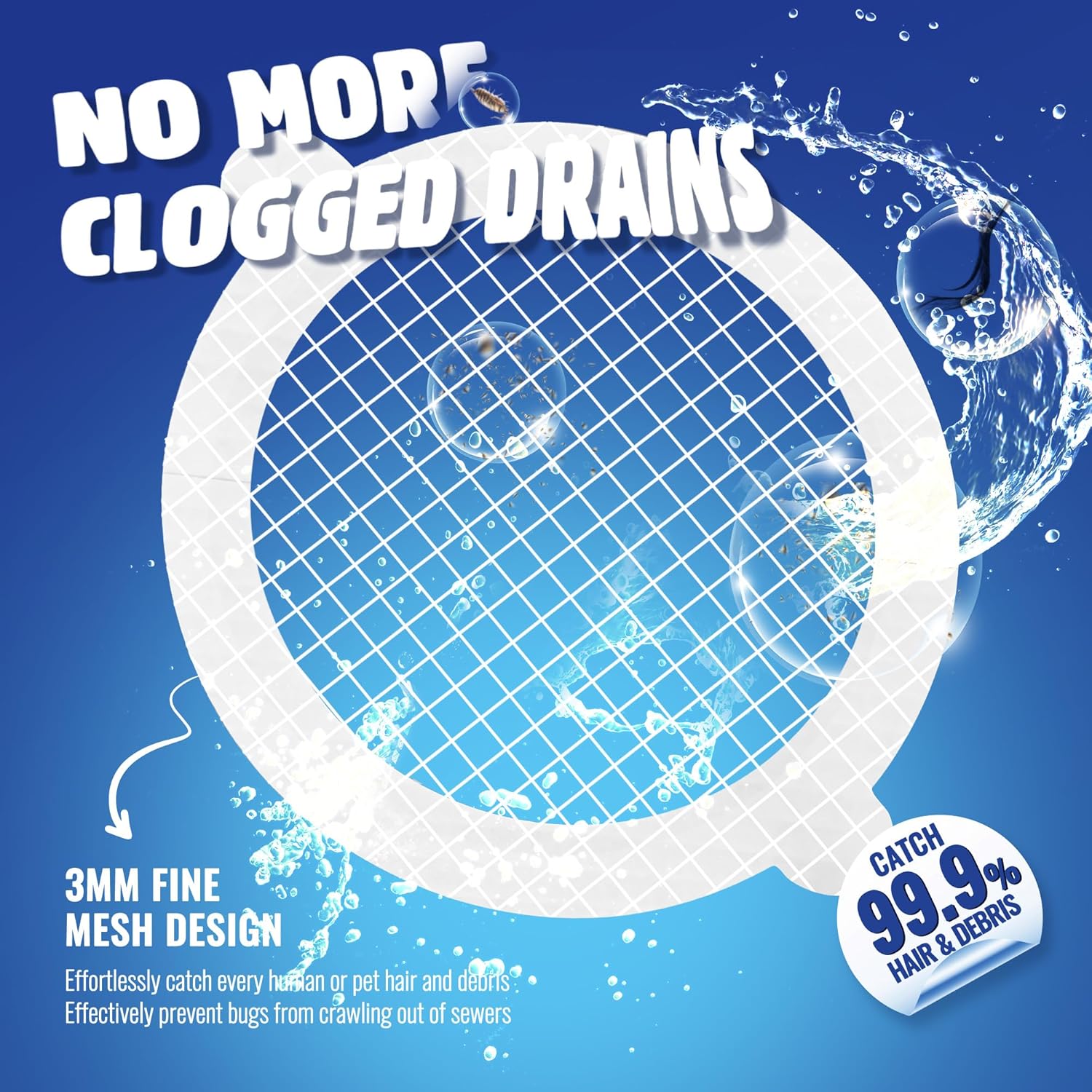 Disposable Shower Drain Hair Catcher Pack of 50