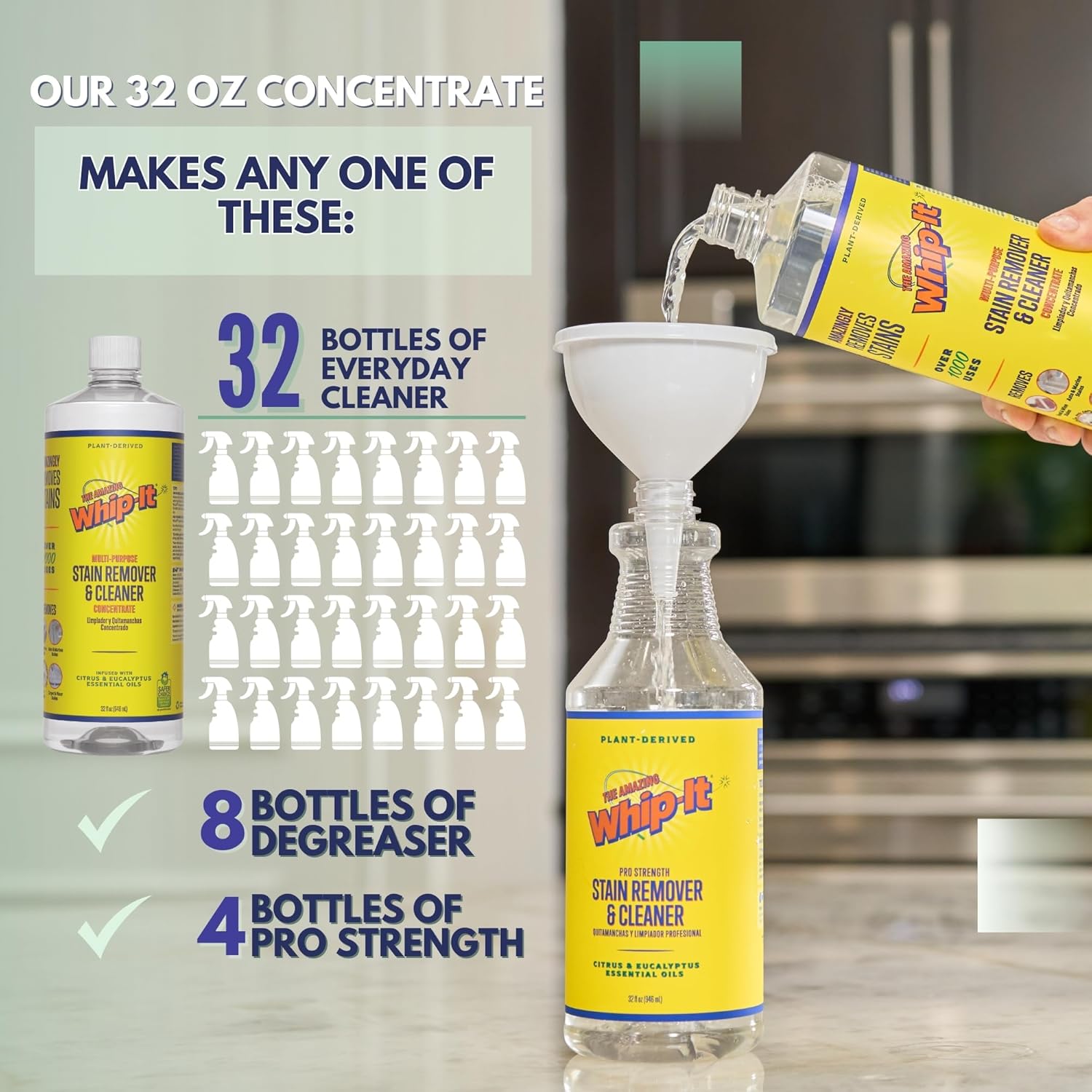 Whip-It All Natural Enzyme Cleaner Kit - 32oz Spray Concentrate