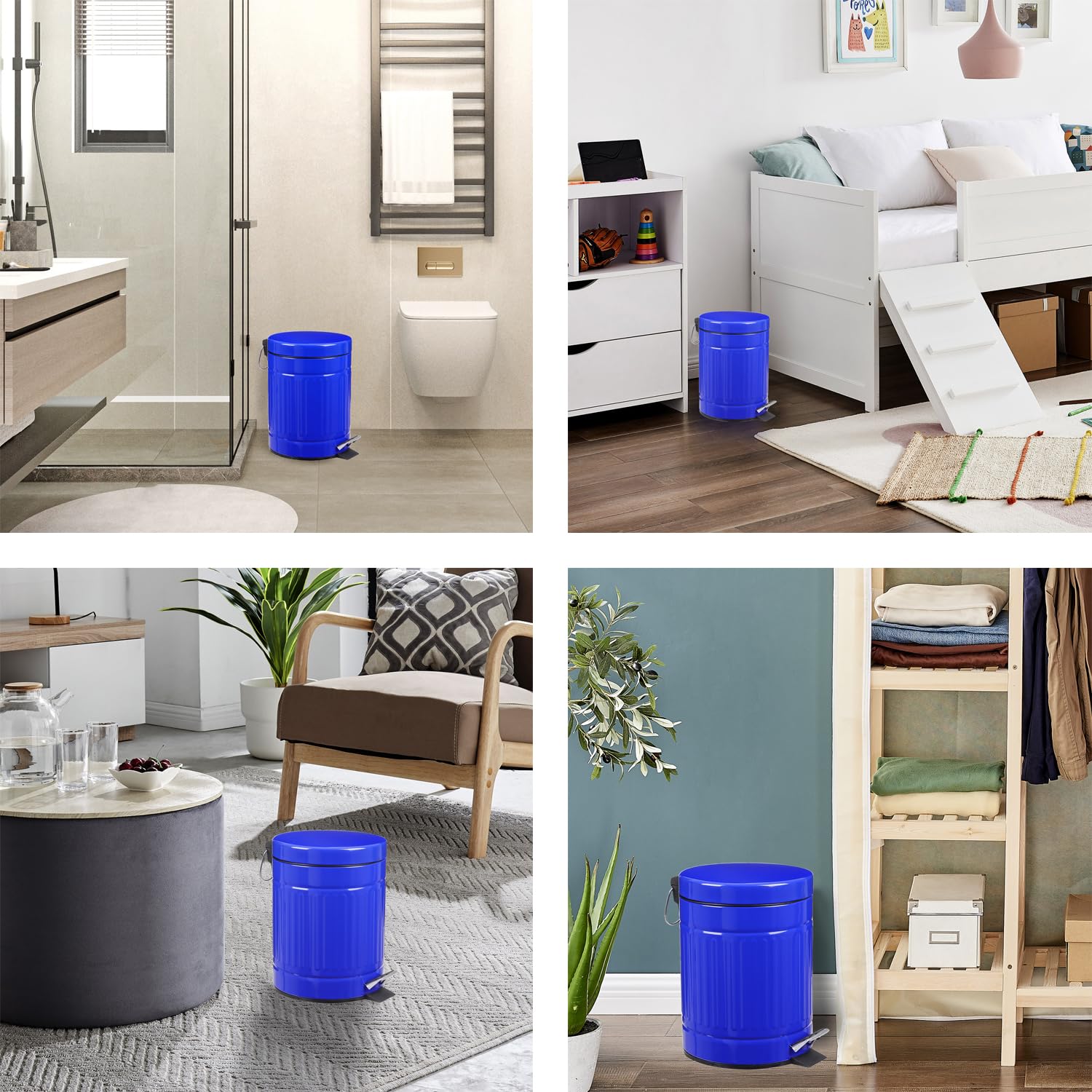 5L Round Step Pet Trash with LidMini Metal Pedal Bin