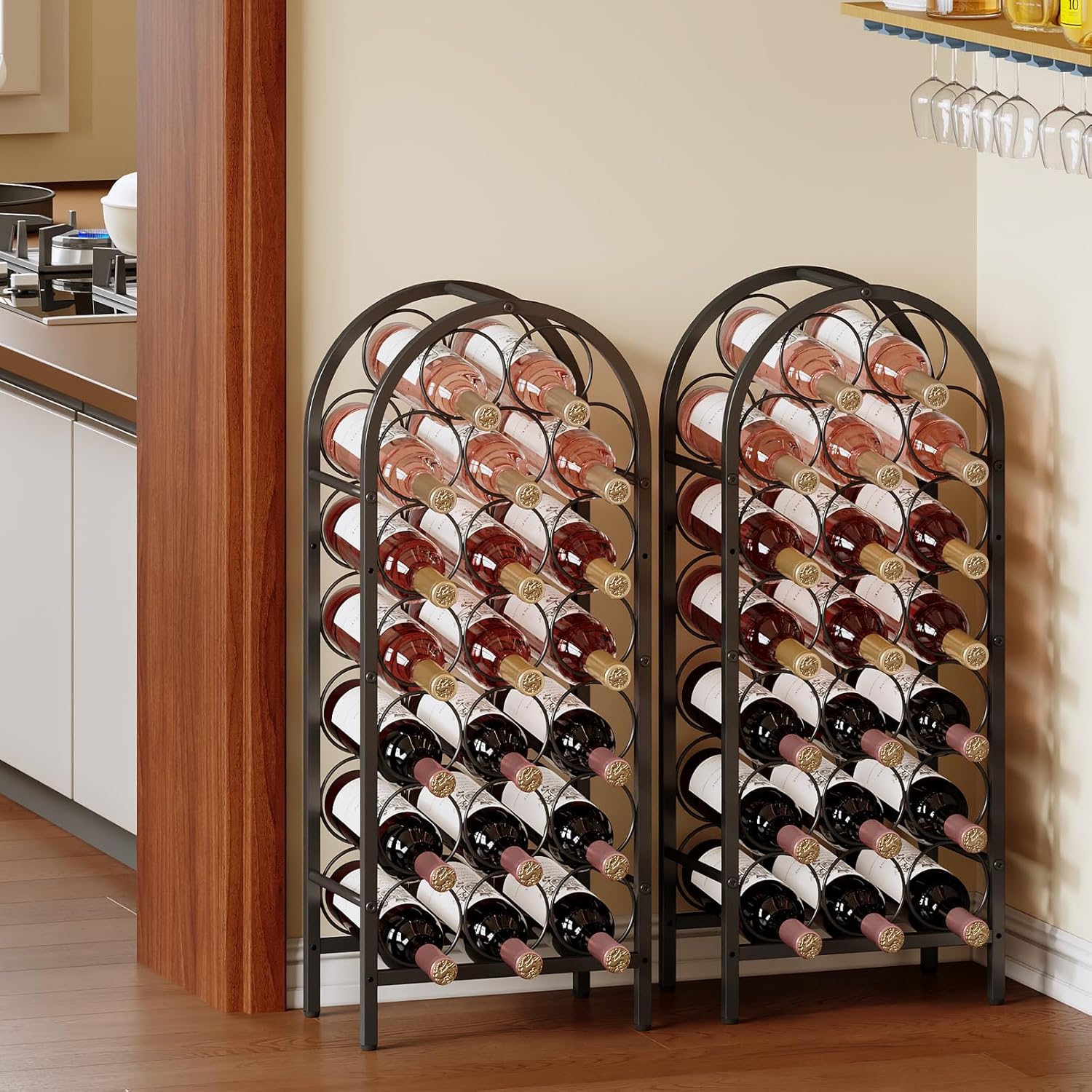 X-cosrack 40 Bottle Wine Rack with 2 Wooden Desks